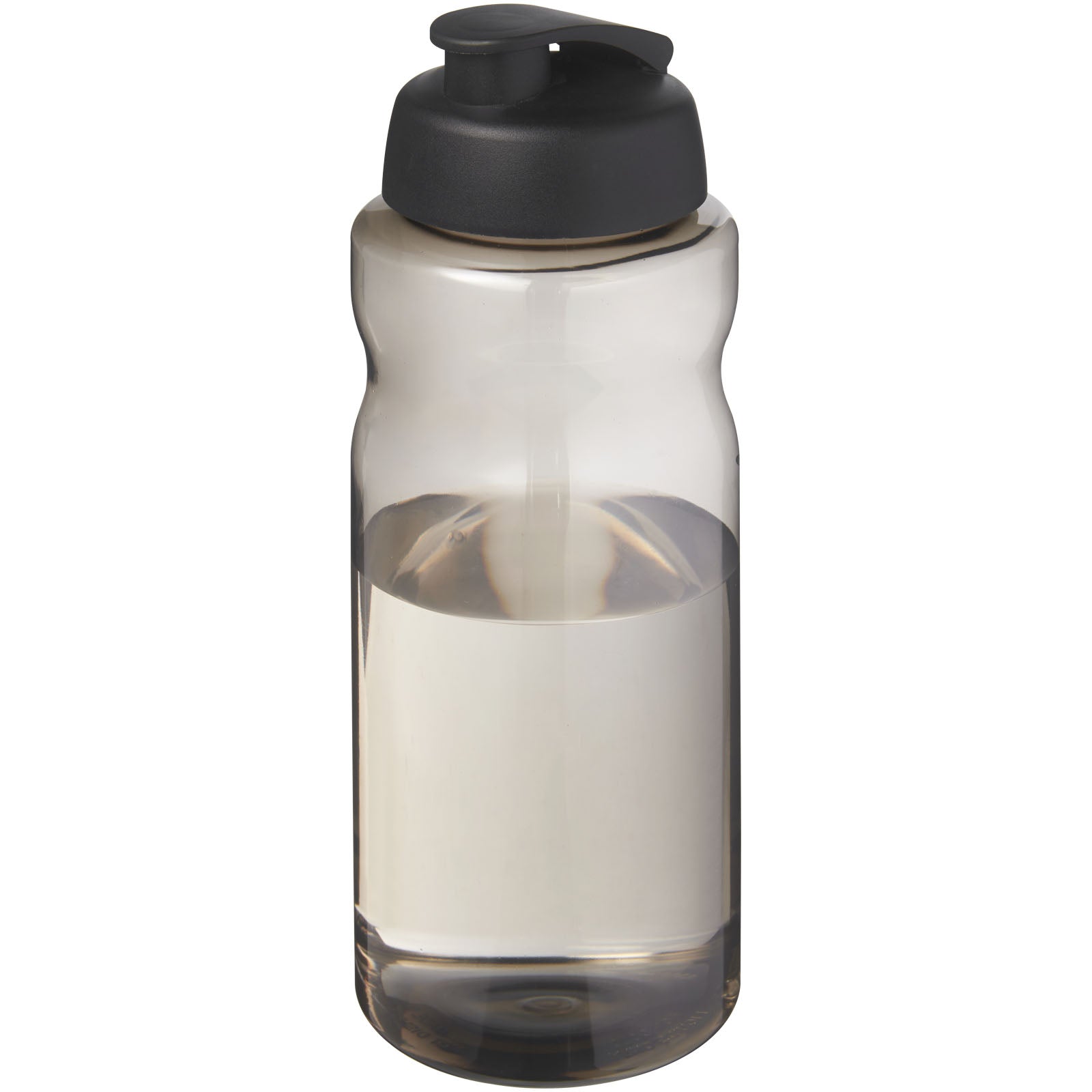 H2O Active® Eco Big Base 1L Sportflasche mit Klappdeckel – Kohle und Schwarz