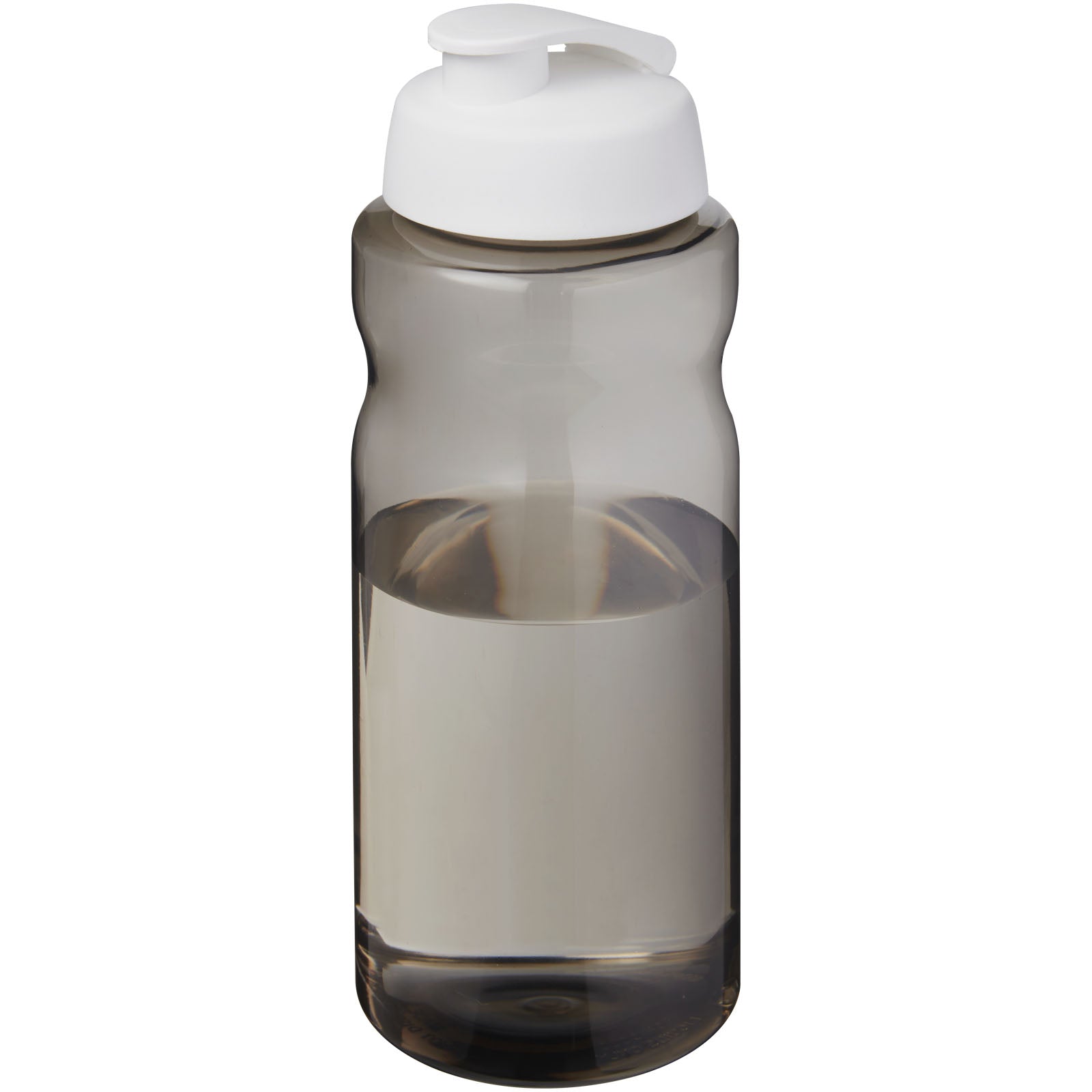 H2O Active® Eco Big Base 1L Sportflasche mit Klappdeckel – Kohle und Weiss