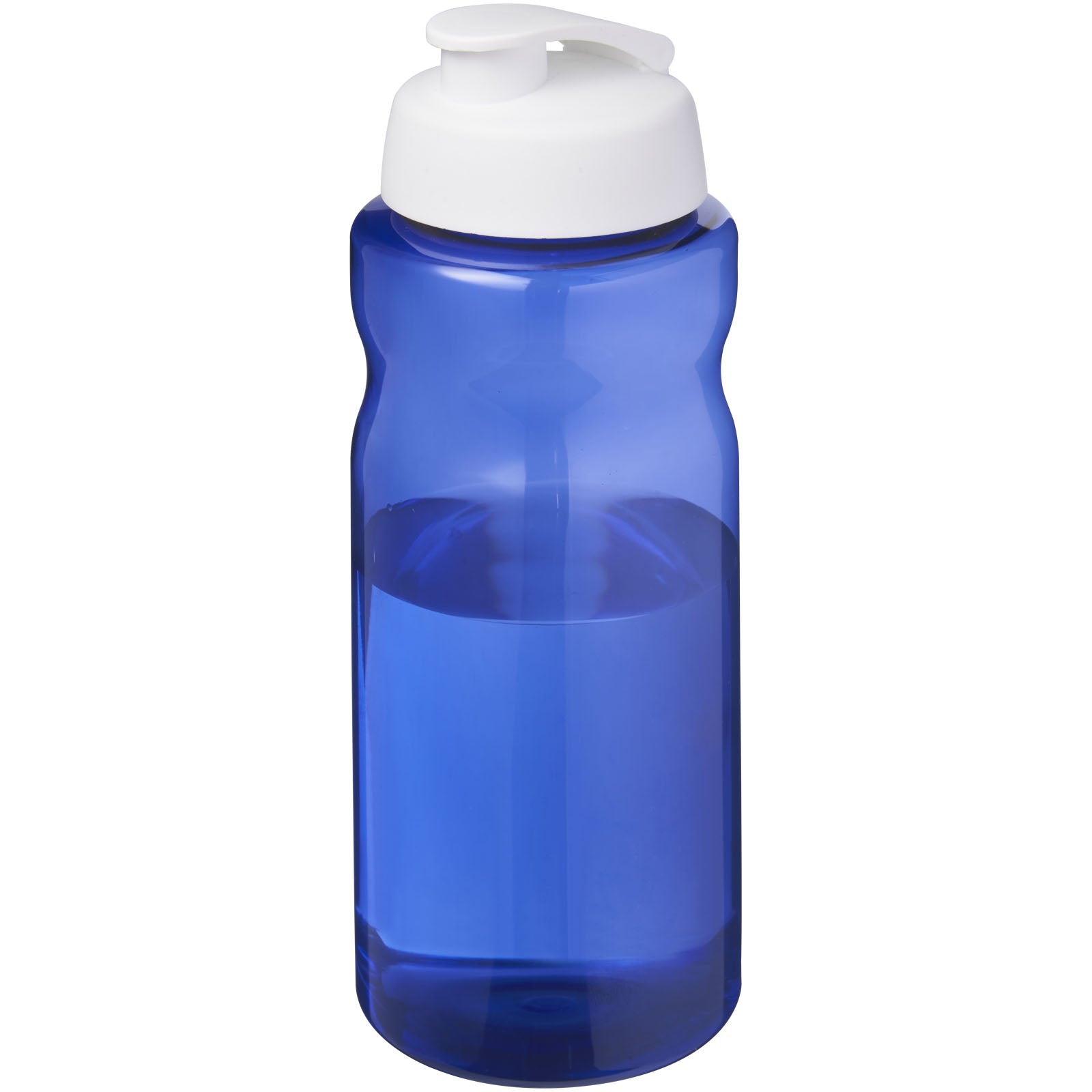 H2O Active® Eco Big Base 1L Sportflasche mit Klappdeckel – Blau und Weiss