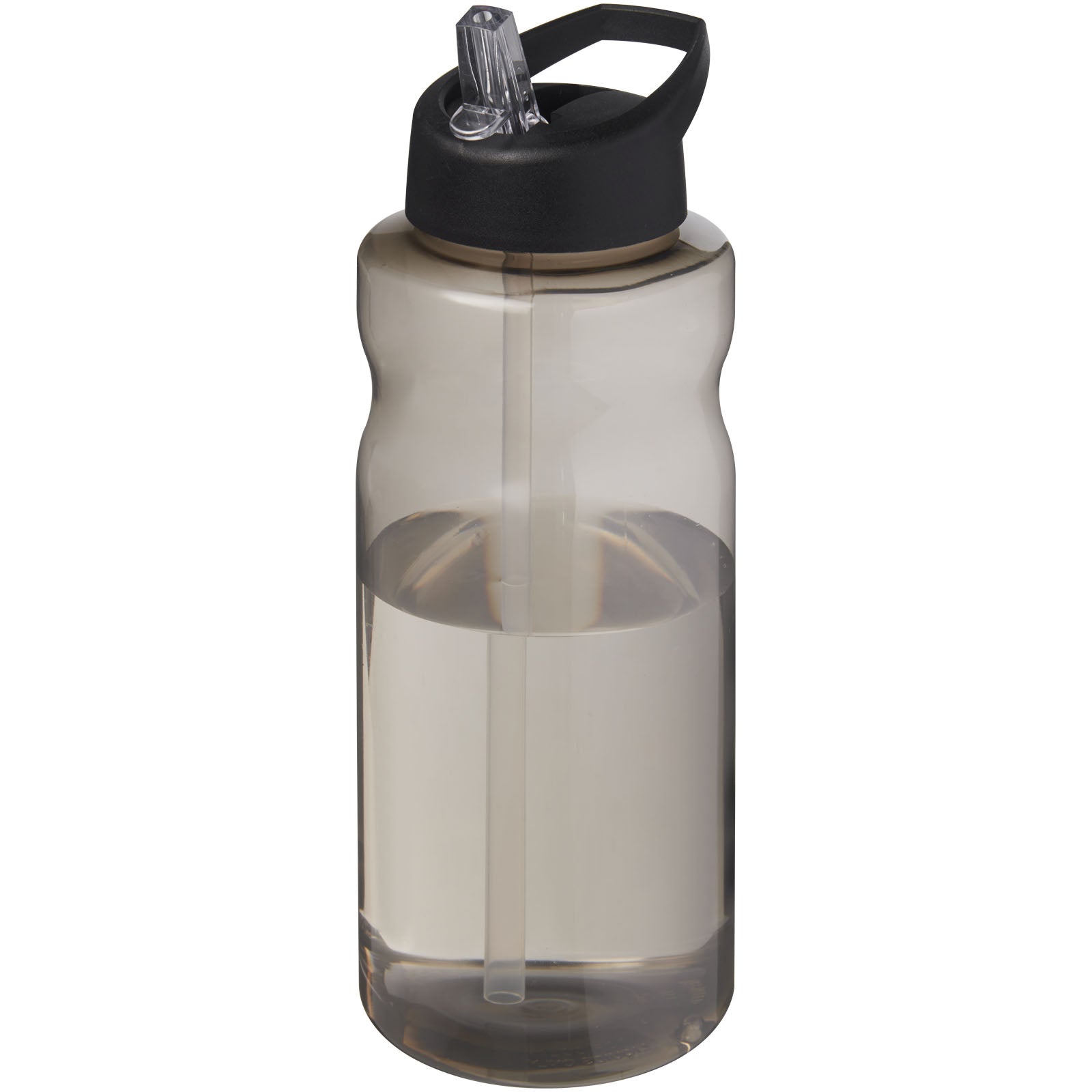 H2O Active® Eco Big Base 1L Sportflasche mit Ausgussdeckel – Kohle und Schwarz