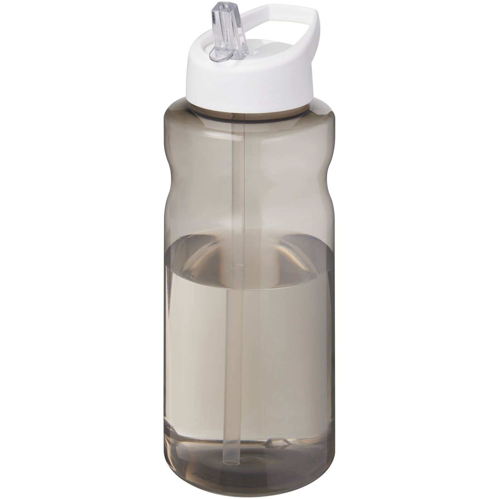 H2O Active® Eco Big Base 1L Sportflasche mit Ausgussdeckel – Kohle und Weiss