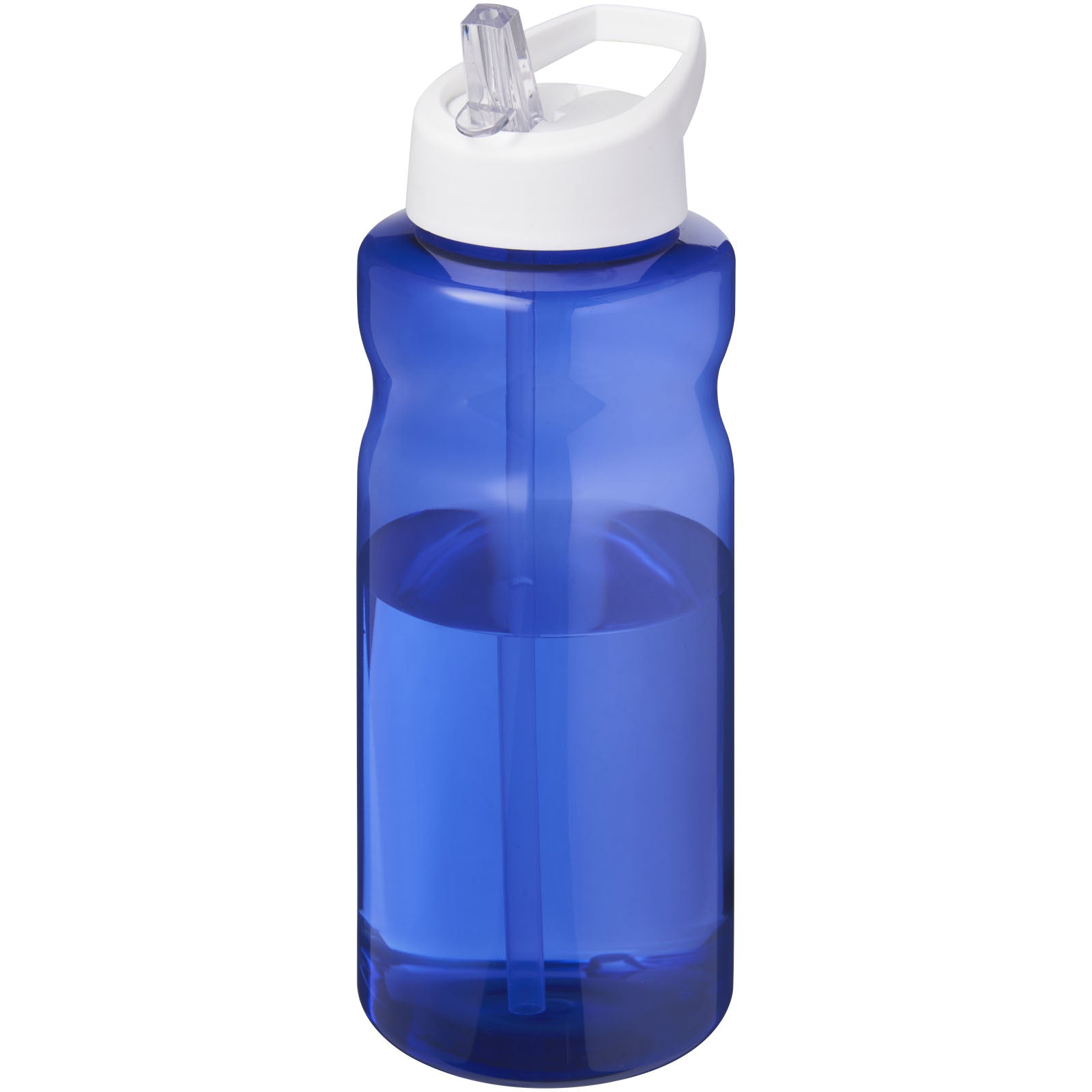 H2O Active® Eco Big Base 1L Sportflasche mit Ausgussdeckel – Blau und Weiss