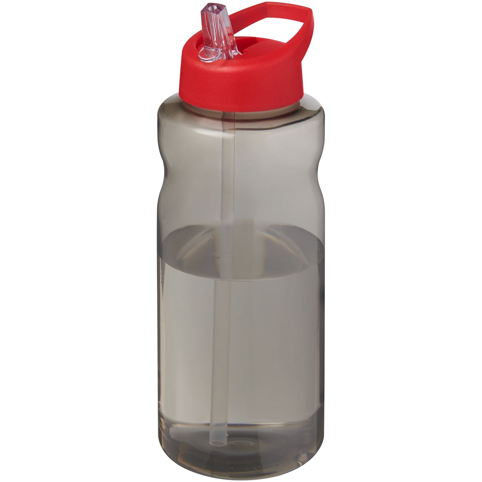 H2O Active® Eco Big Base 1L Sportflasche mit Ausgussdeckel – Kohle und Rot