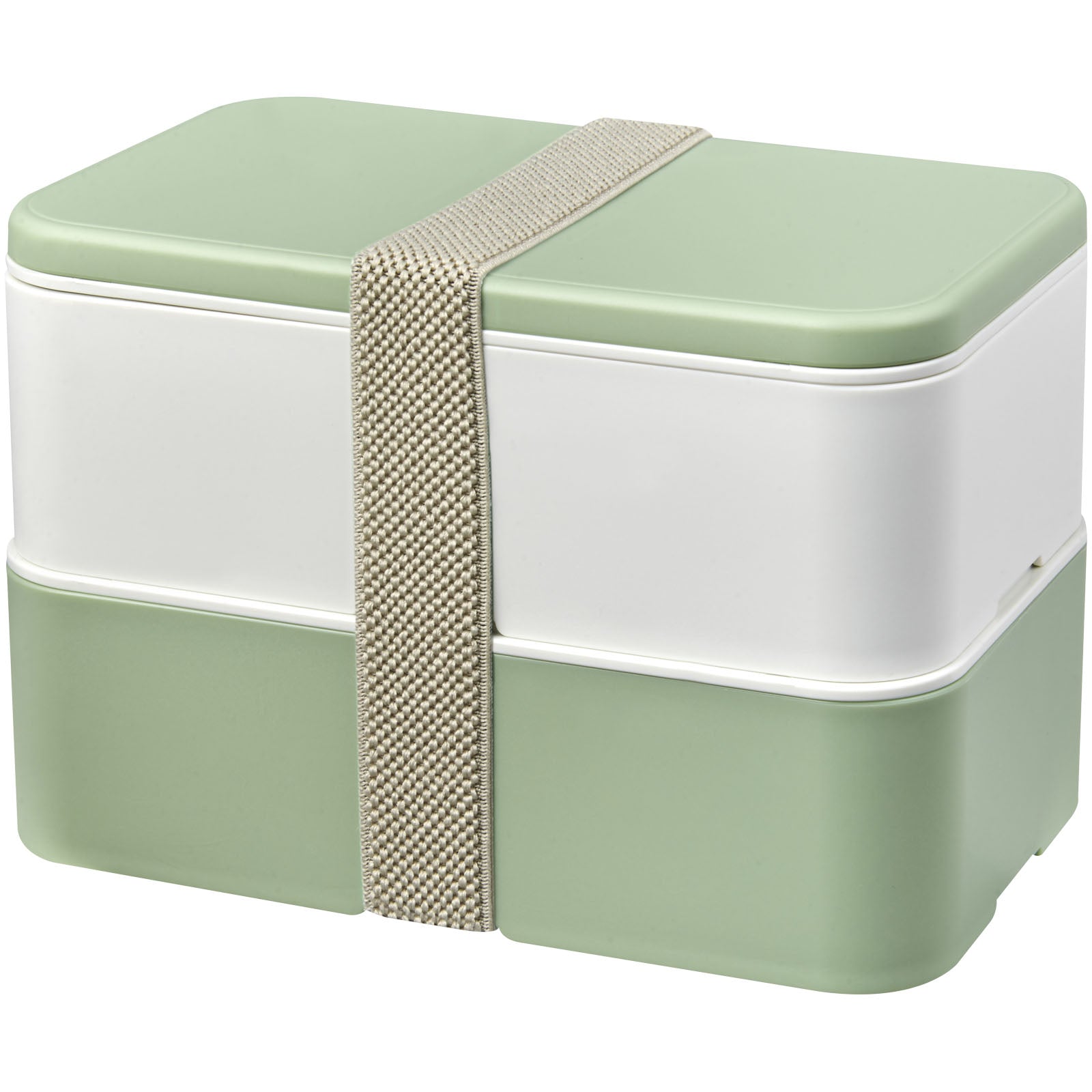 MIYO Renew 700+700 ml Doppel-Lunchbox – Elfenbeinweiß und Seaglass Green und Kieselgrau