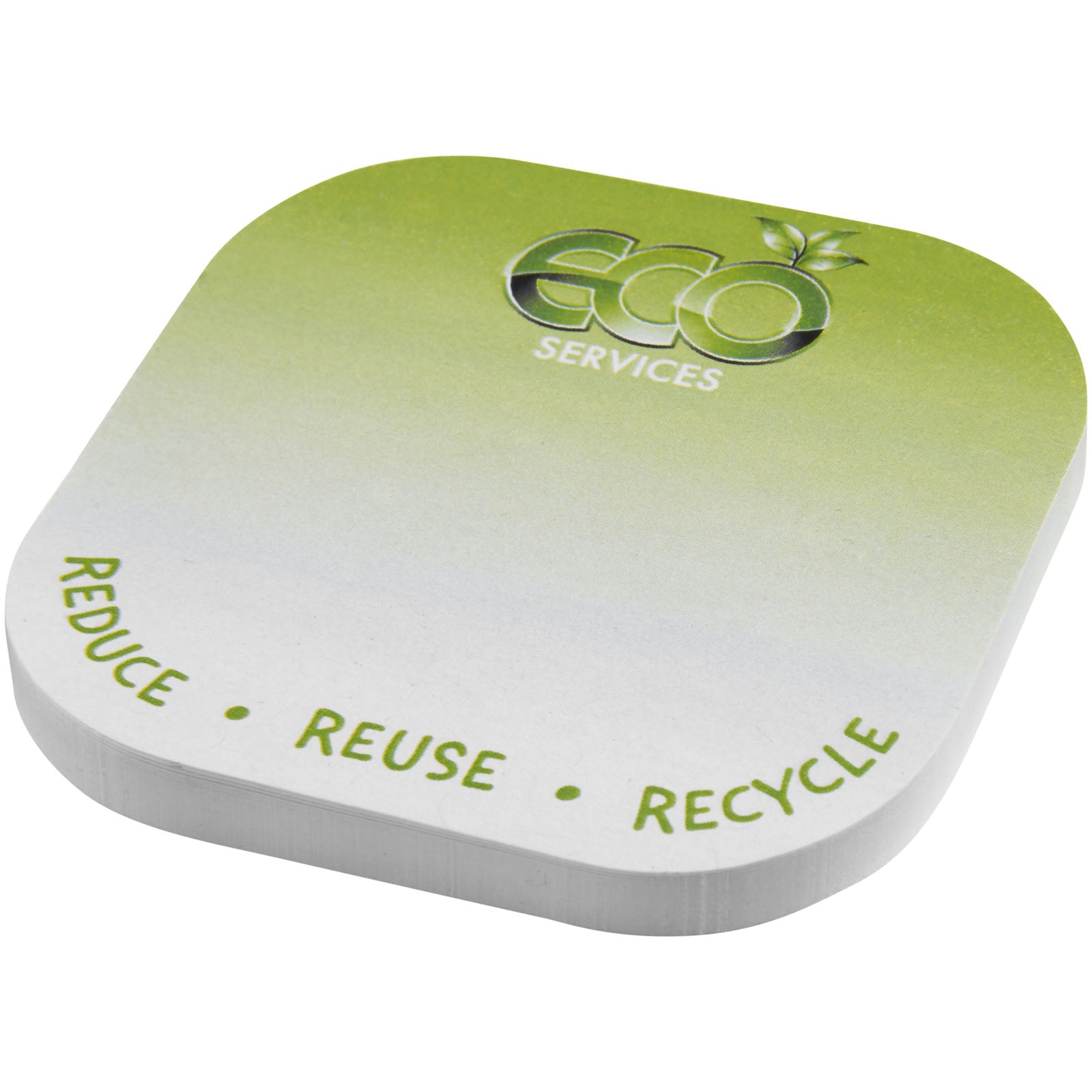 Sticky-Mate® recycelte Haftnotizen mit runden Ecken – Weiss