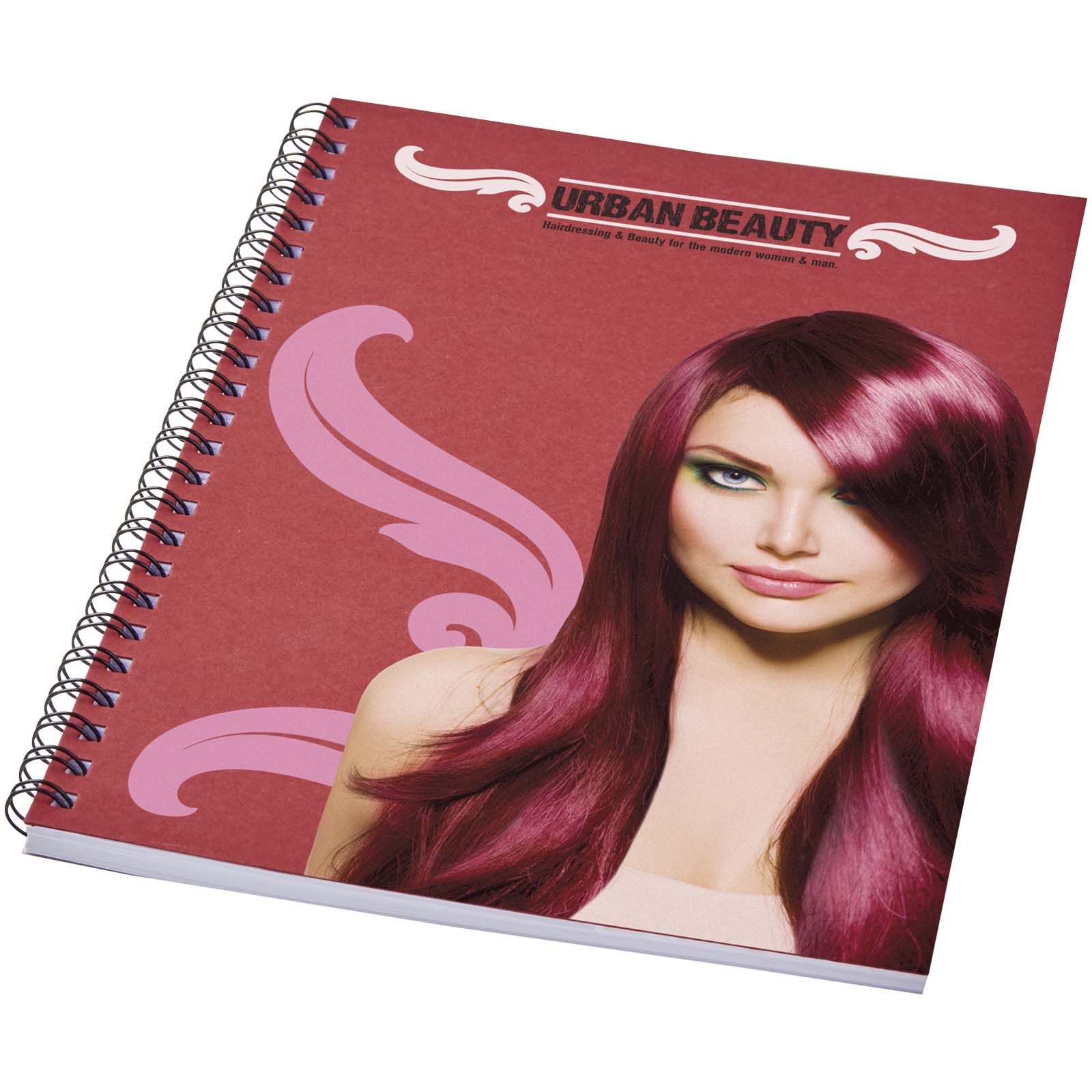 Desk-Mate® A5 recyceltes farbiges Notizbuch mit Spiralbindung – Rot