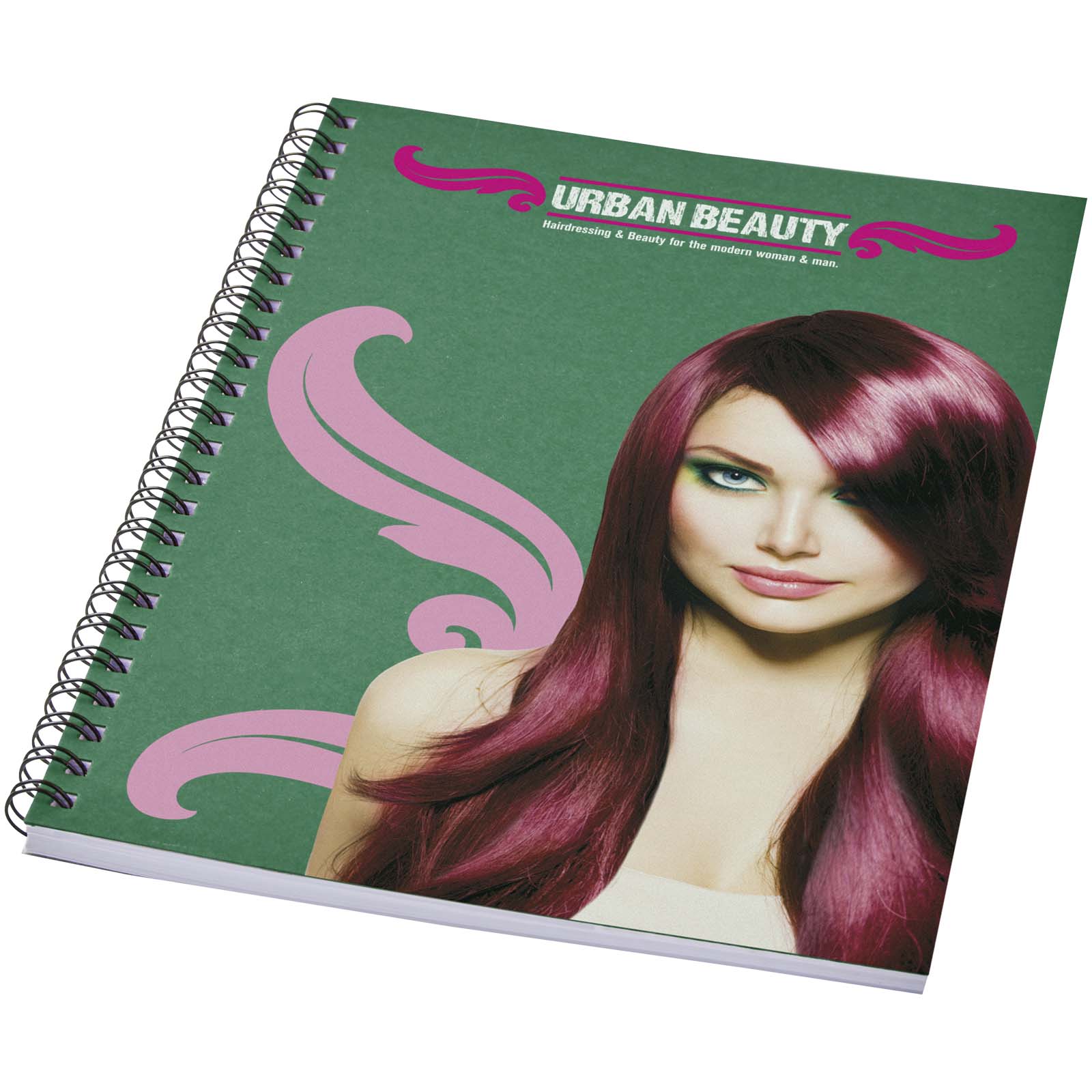 Desk-Mate® A5 recyceltes farbiges Notizbuch mit Spiralbindung – Heather Grün