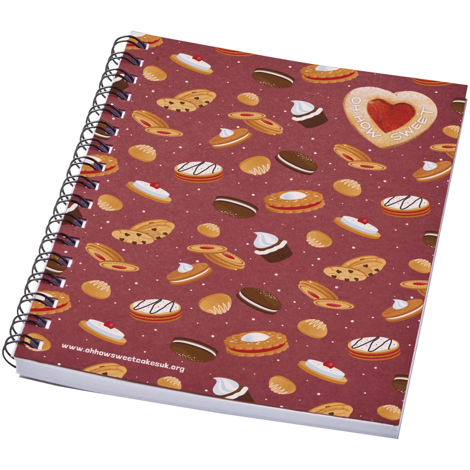 Desk-Mate® A6 farbiges Notizbuch mit Spiralbindung – Rot
