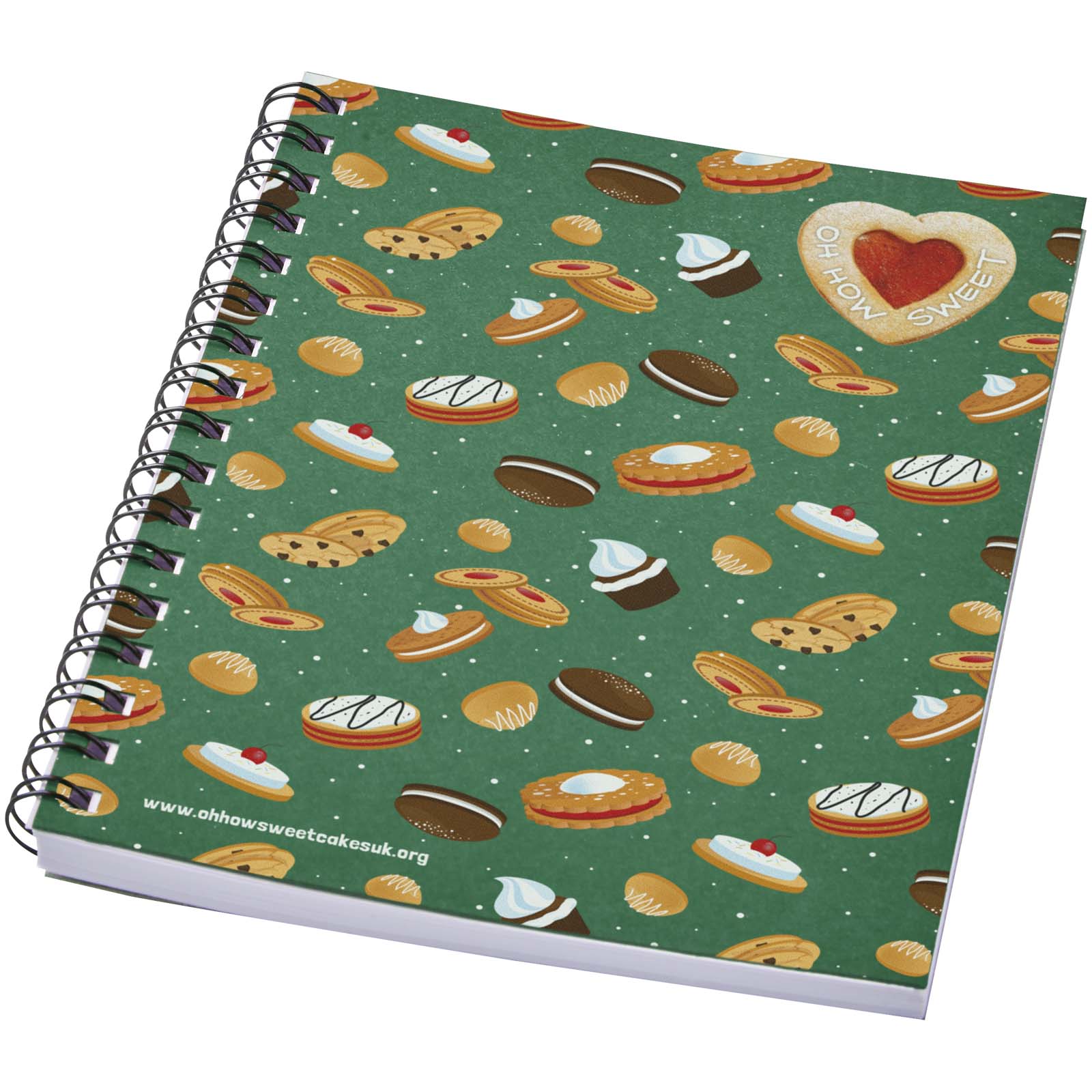 Desk-Mate® A6 farbiges Notizbuch mit Spiralbindung – Heather Grün