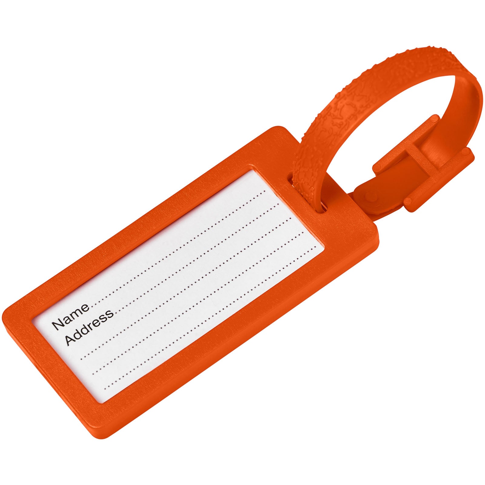 River Gepäckanhänger mit Fenster aus recyceltem Material – Orange