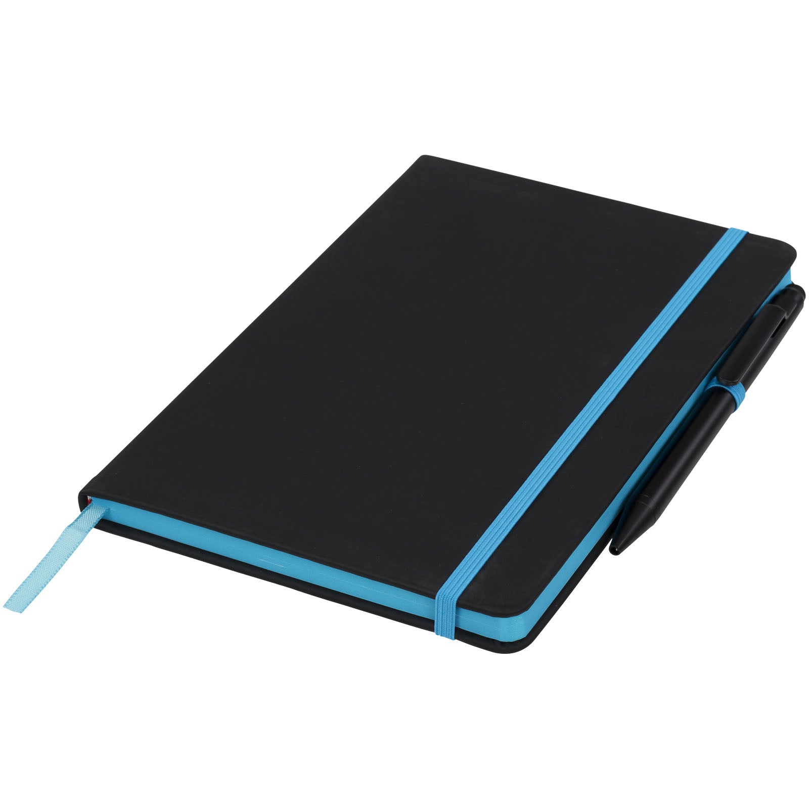 Noir Edge A5 Notizbuch mit farbigem Rand – Schwarz und Blau