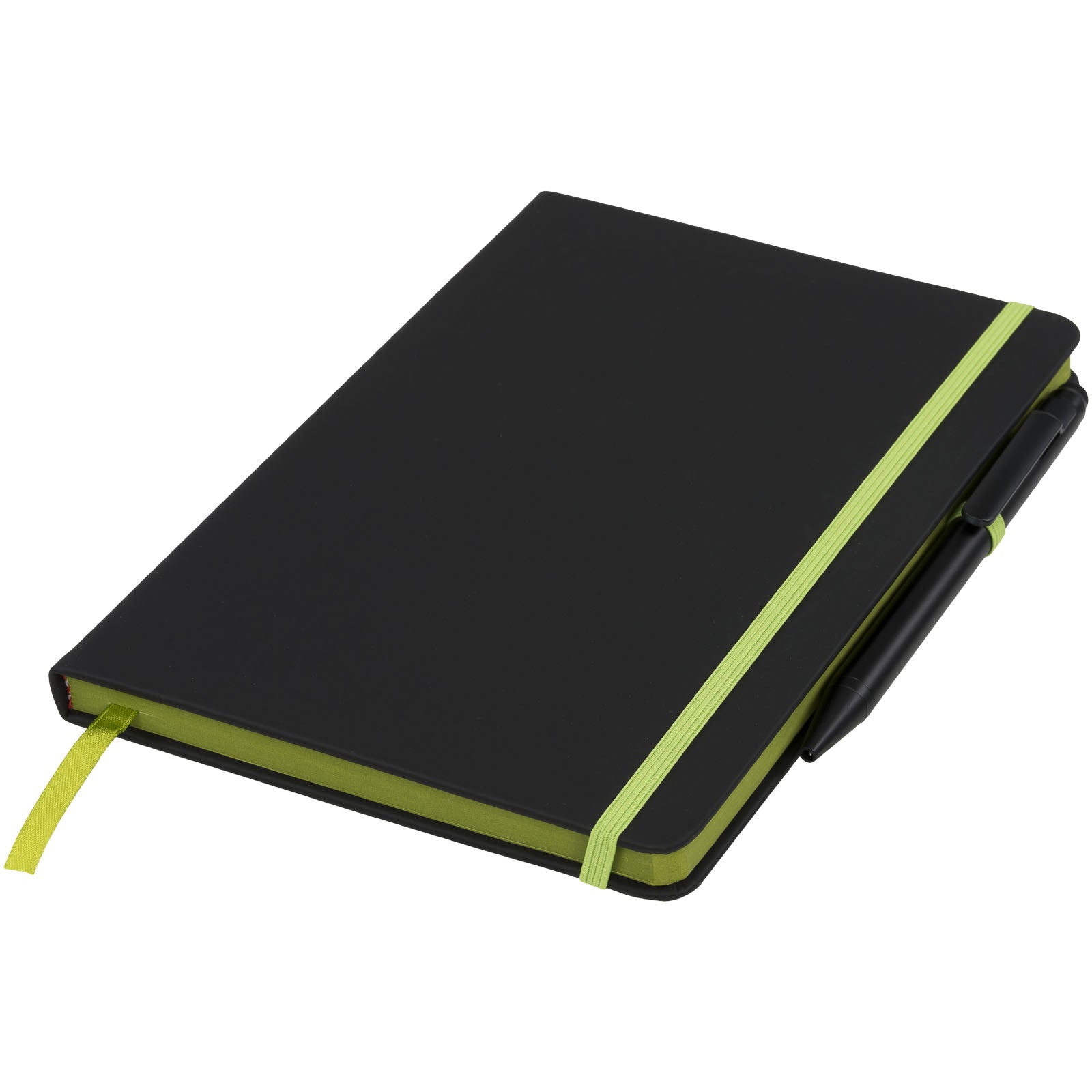 Noir Edge A5 Notizbuch mit farbigem Rand – Schwarz und Limone