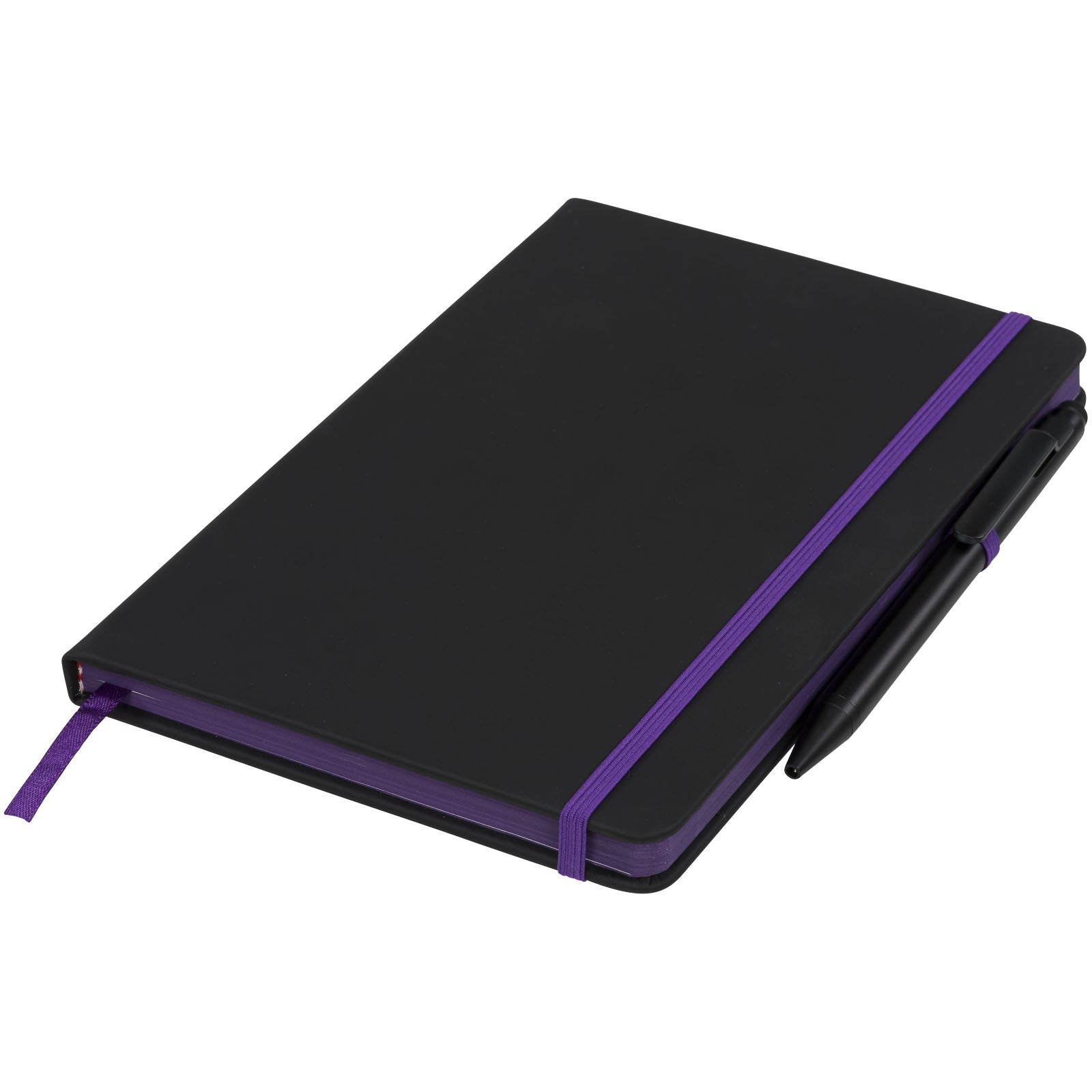 Noir Edge A5 Notizbuch mit farbigem Rand – Schwarz und Lila