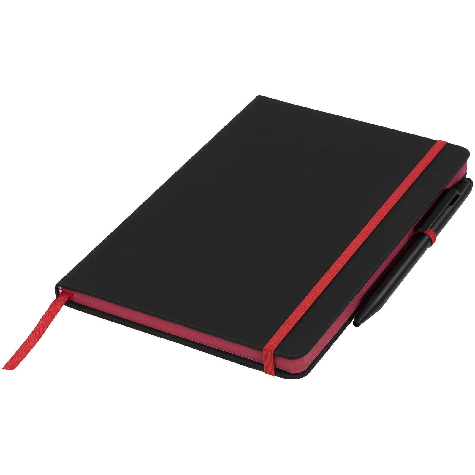 Noir Edge A5 Notizbuch mit farbigem Rand – Schwarz und Rot