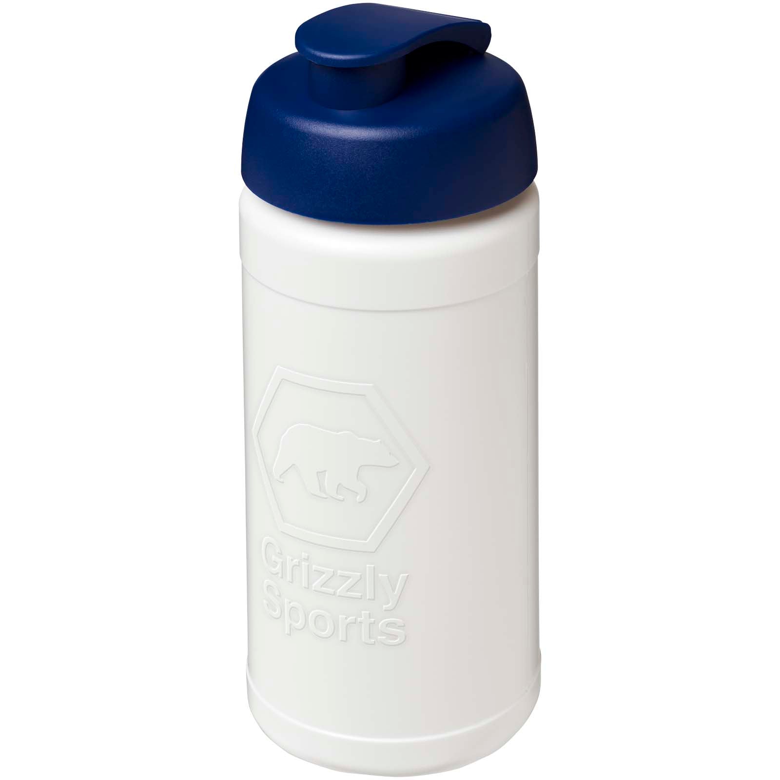 Baseline Rise 500 ml Sportflasche mit Klappdeckel – Weiss und Blau