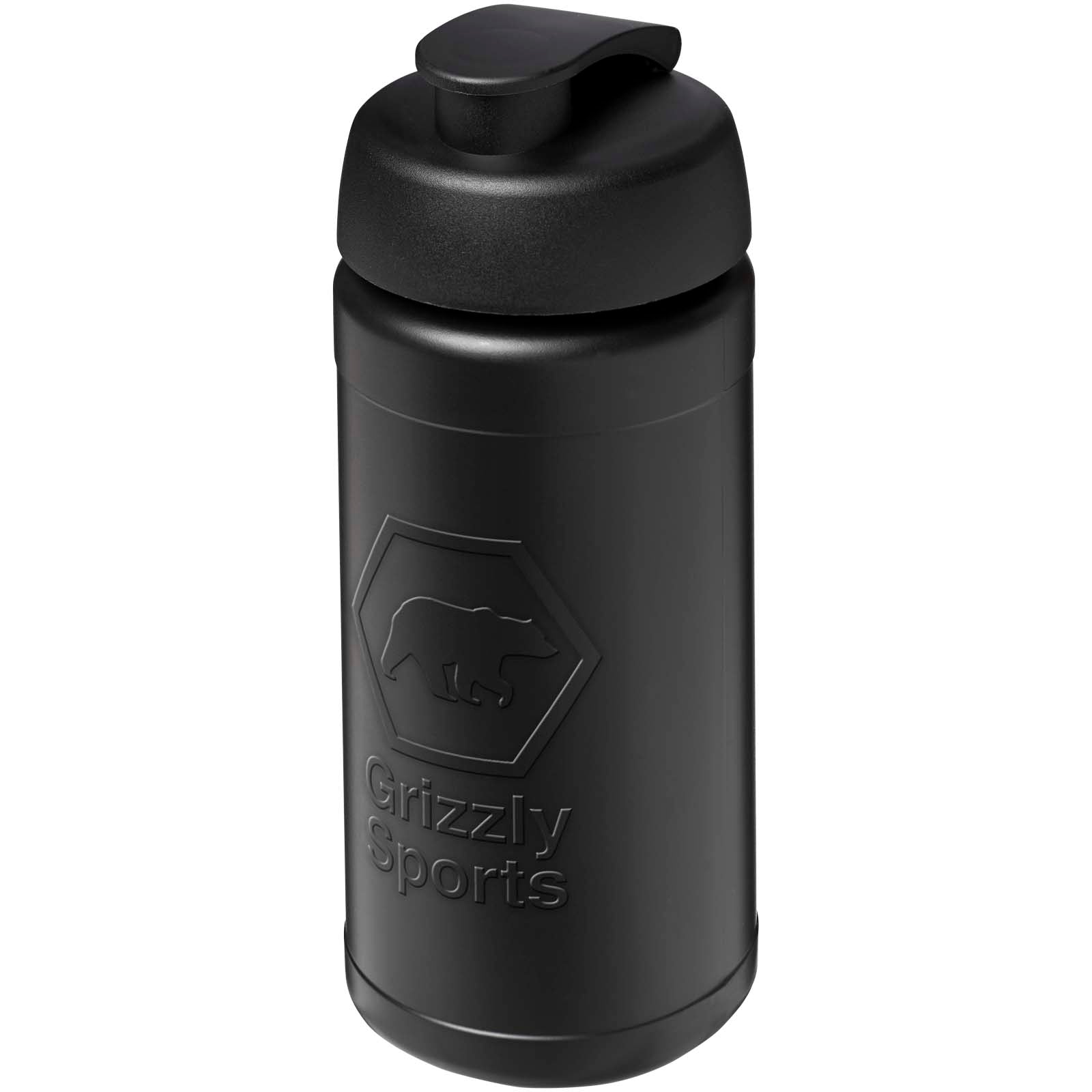 Baseline Rise 500 ml Sportflasche mit Klappdeckel – Schwarz