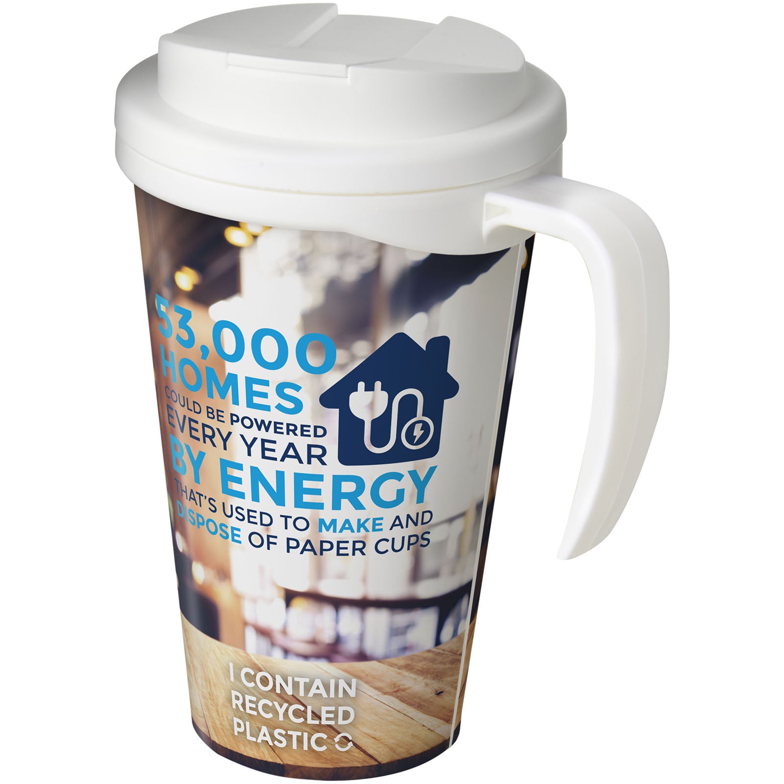Brite-Ameriano® Grande 350 ml Isolierbecher mit auslaufsicherem Schraubverschluss – Weiss
