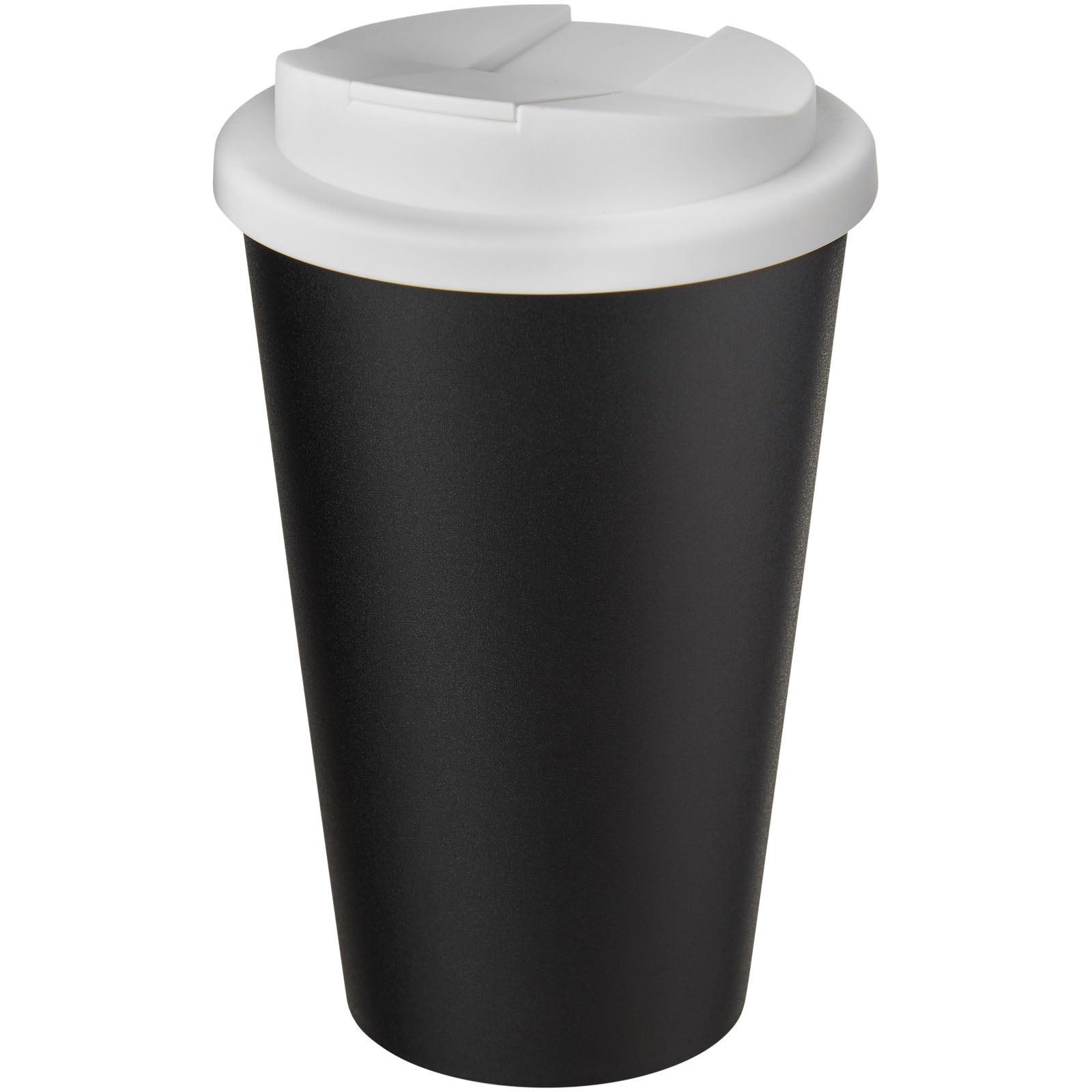 Americano® Eco 350 ml recycelter Becher mit auslaufsicherem Deckel – Weiss und Schwarz