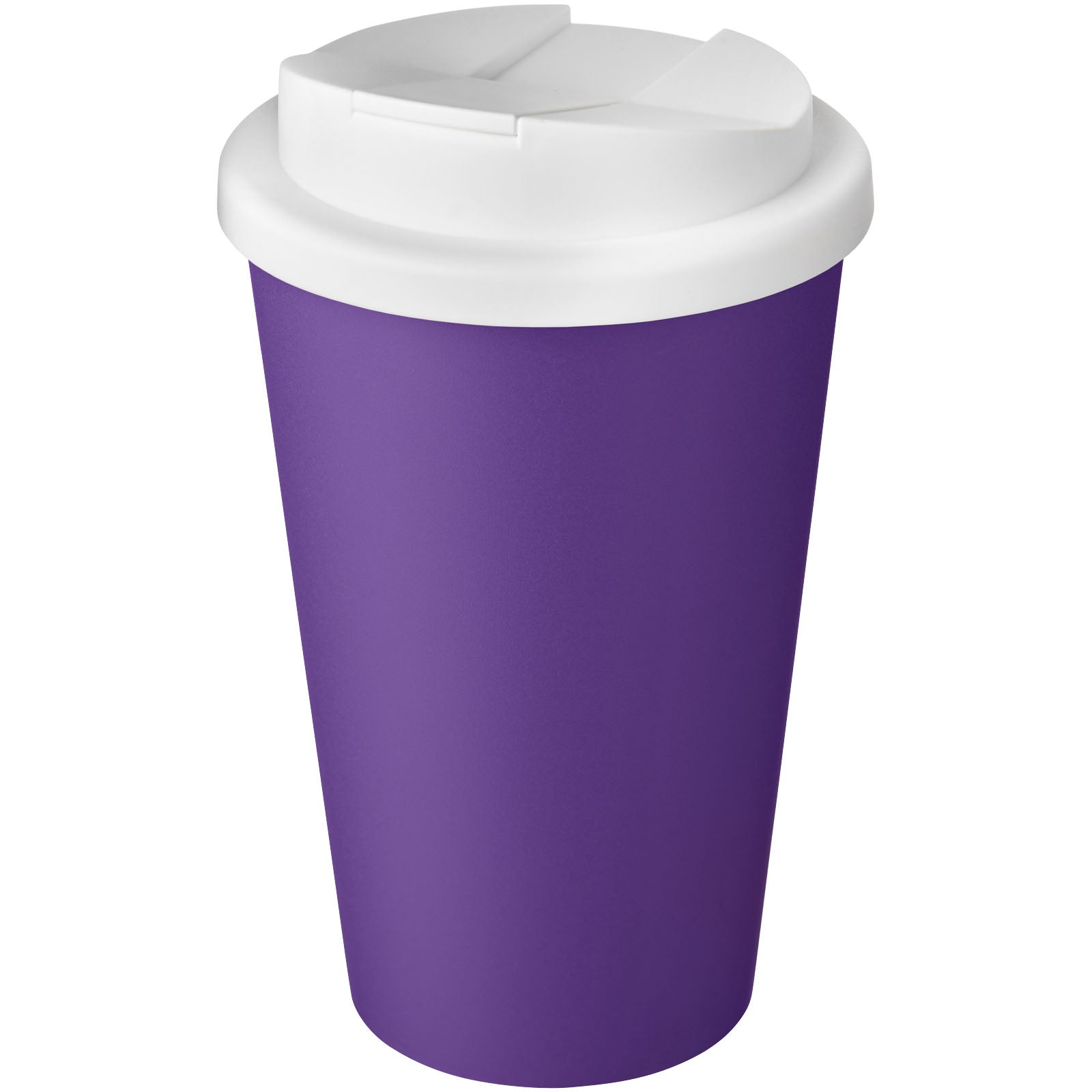 Americano® Eco 350 ml recycelter Becher mit auslaufsicherem Deckel – Lila und Weiss