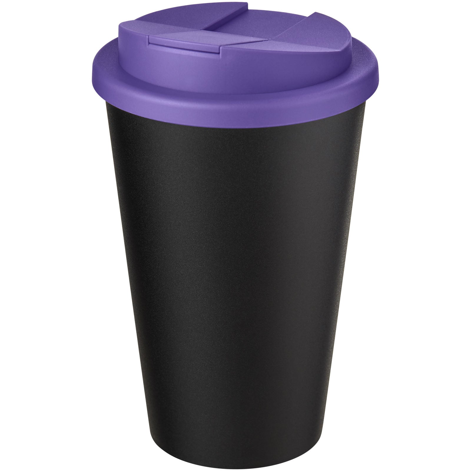 Americano® Eco 350 ml recycelter Becher mit auslaufsicherem Deckel – Lila und Schwarz