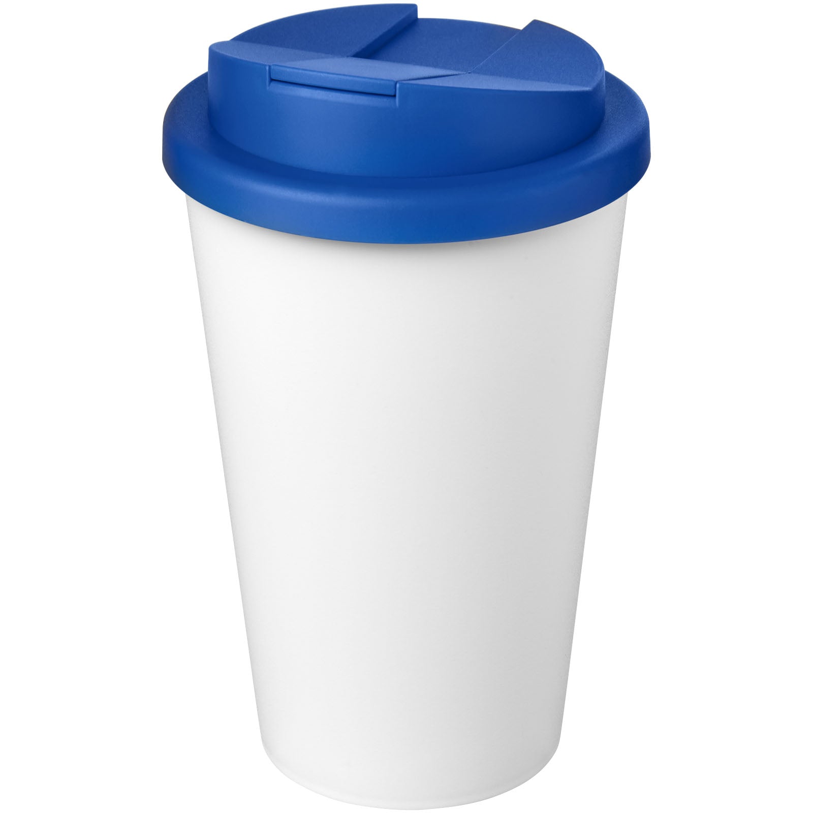 Americano® Eco 350 ml recycelter Becher mit auslaufsicherem Deckel – Mittelblau und Weiss