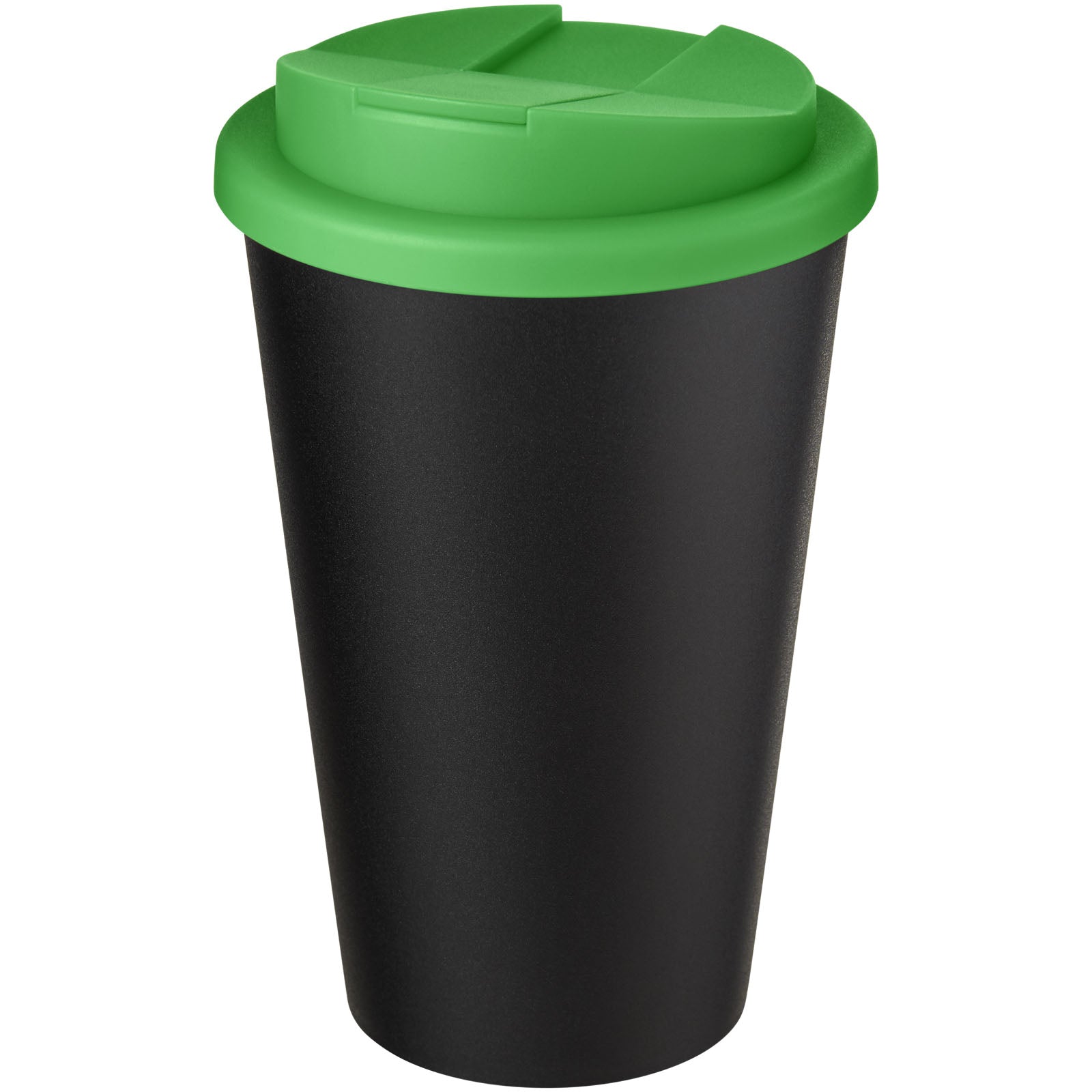 Americano® Eco 350 ml recycelter Becher mit auslaufsicherem Deckel – Grün und Schwarz