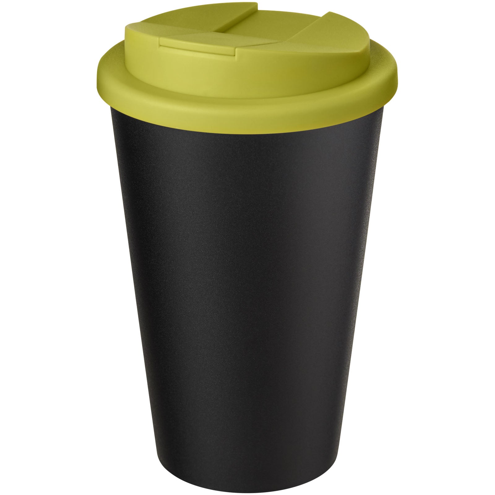 Americano® Eco 350 ml recycelter Becher mit auslaufsicherem Deckel – Limone und Schwarz
