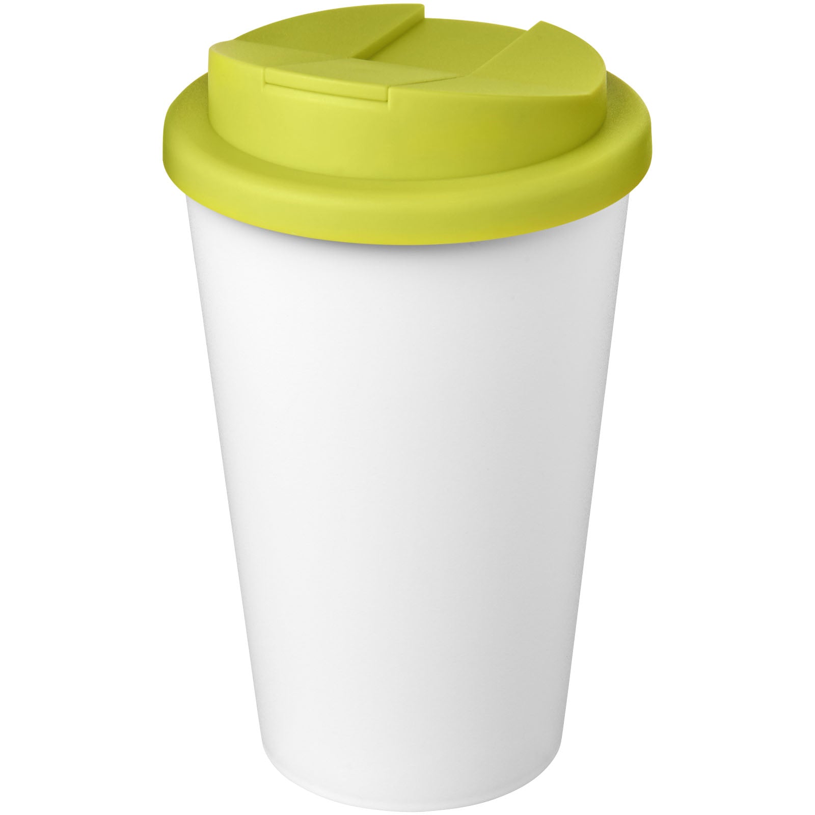 Americano® Eco 350 ml recycelter Becher mit auslaufsicherem Deckel – Limone und Weiss