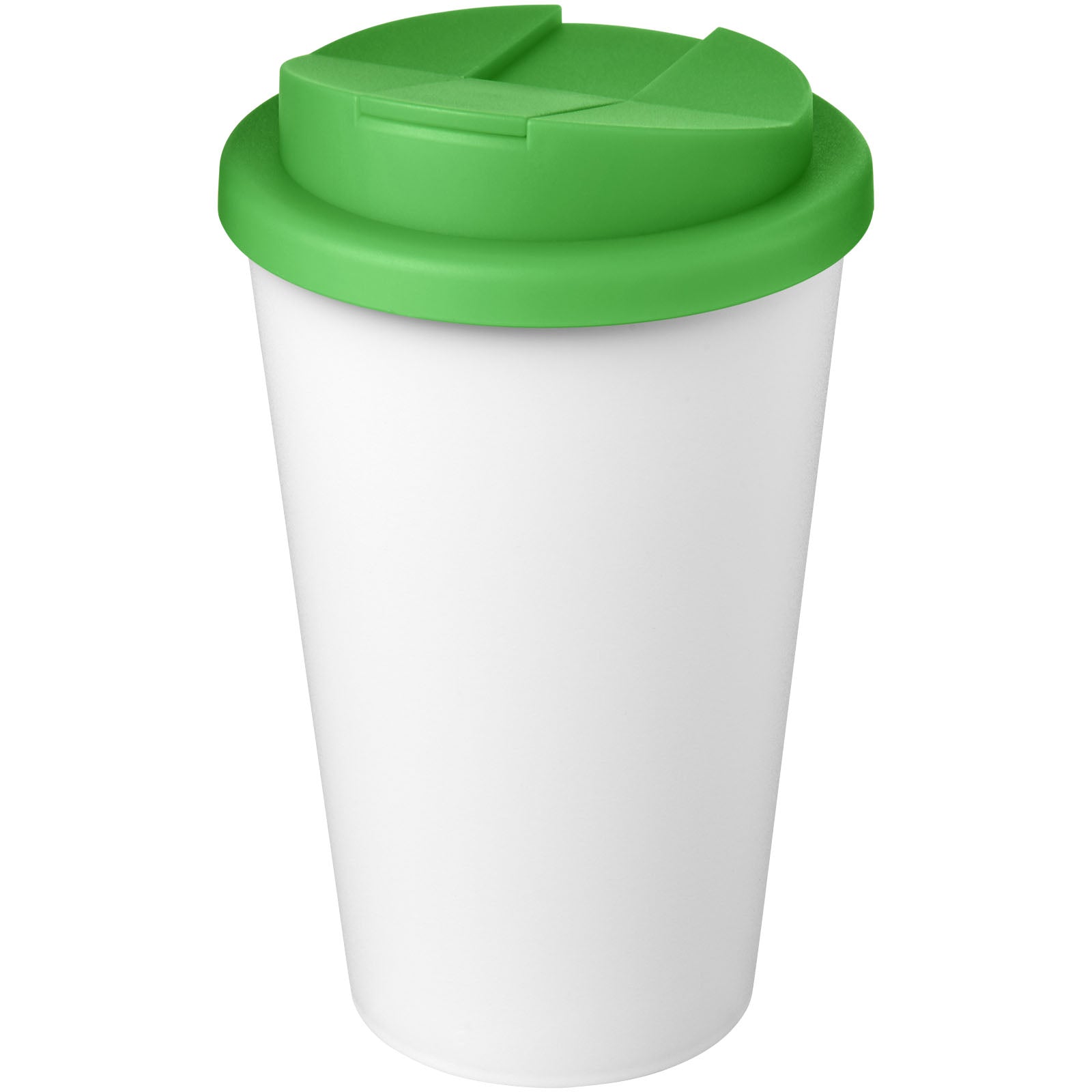 Americano® Eco 350 ml recycelter Becher mit auslaufsicherem Deckel – Grün und Weiss