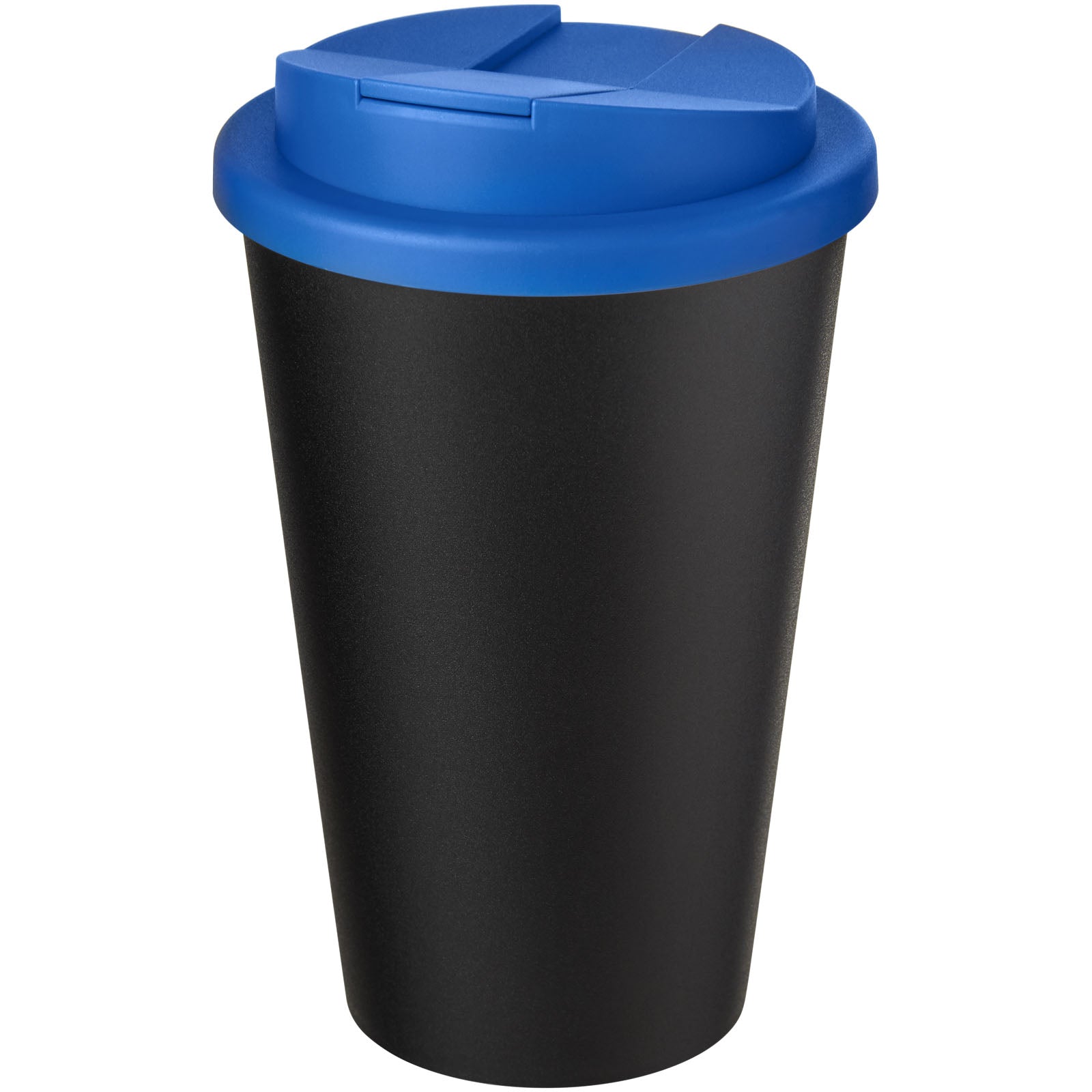 Americano® Eco 350 ml recycelter Becher mit auslaufsicherem Deckel – Mittelblau und Schwarz