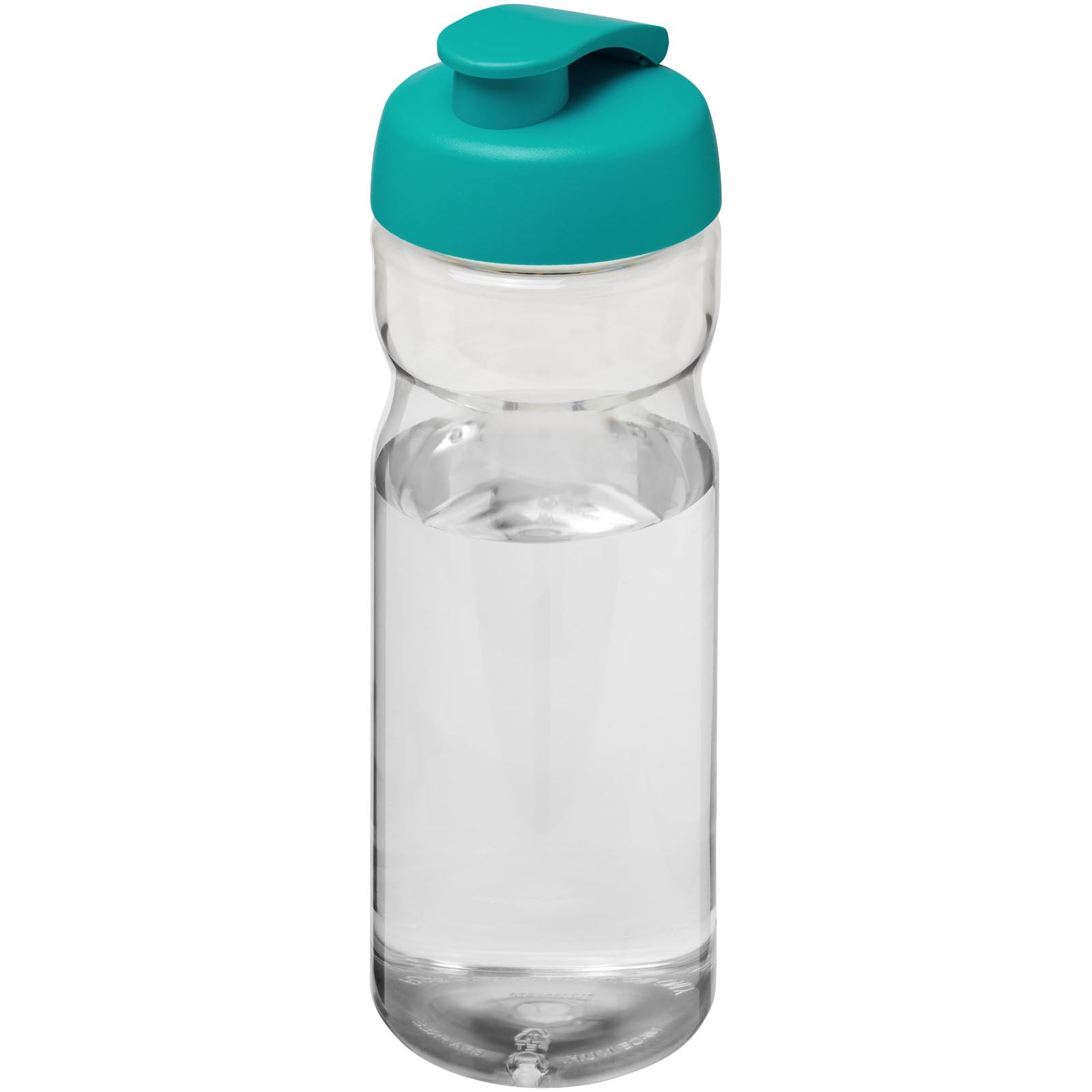 H2O Active® Base Tritan™ 650 ml Sportflasche mit Klappdeckel – Transparent Klar und Aquablau