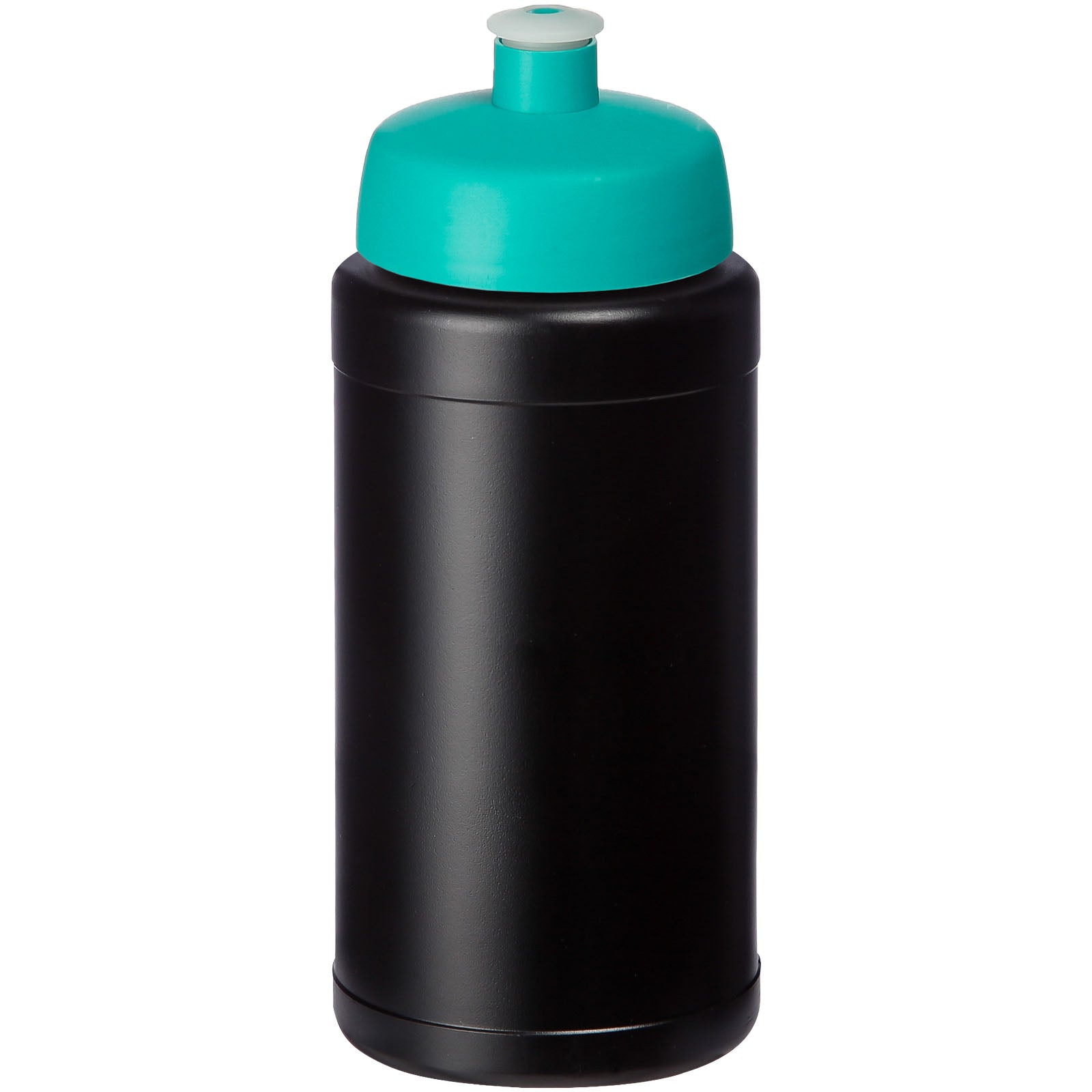 Baseline Recycelte Sportflasche, 500 ml – Schwarz und Aquablau