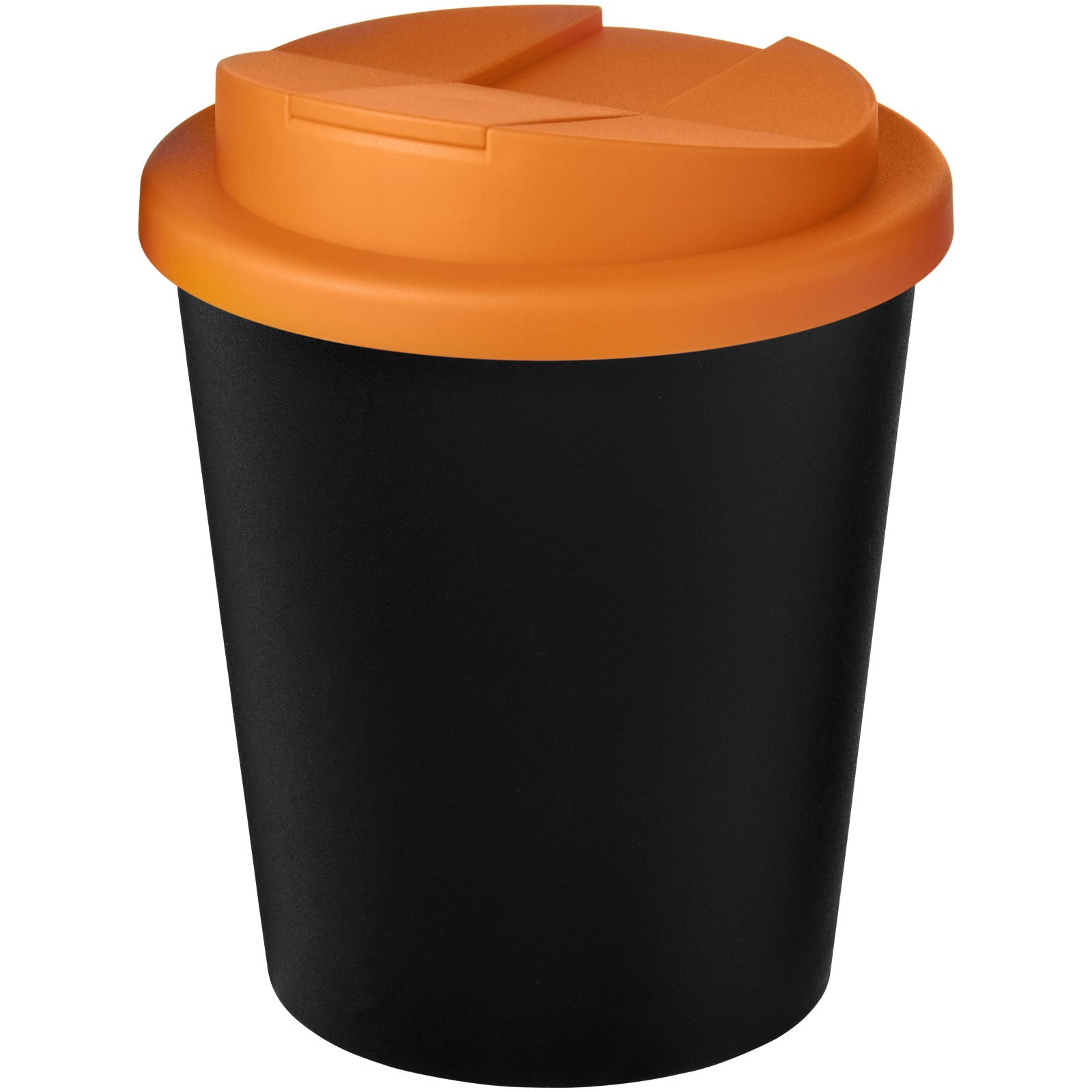 Americano® Espresso Eco 250 ml recycelter Isolierbecher mit auslaufsicherem Deckel – Schwarz und Orange