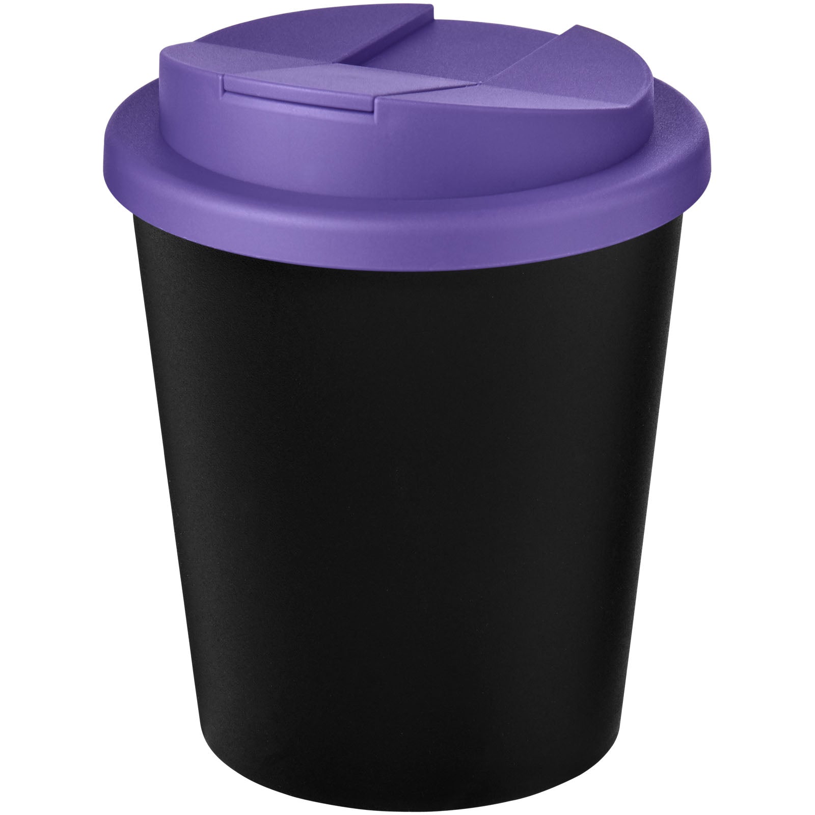 Americano® Espresso Eco 250 ml recycelter Isolierbecher mit auslaufsicherem Deckel – Schwarz und Lila