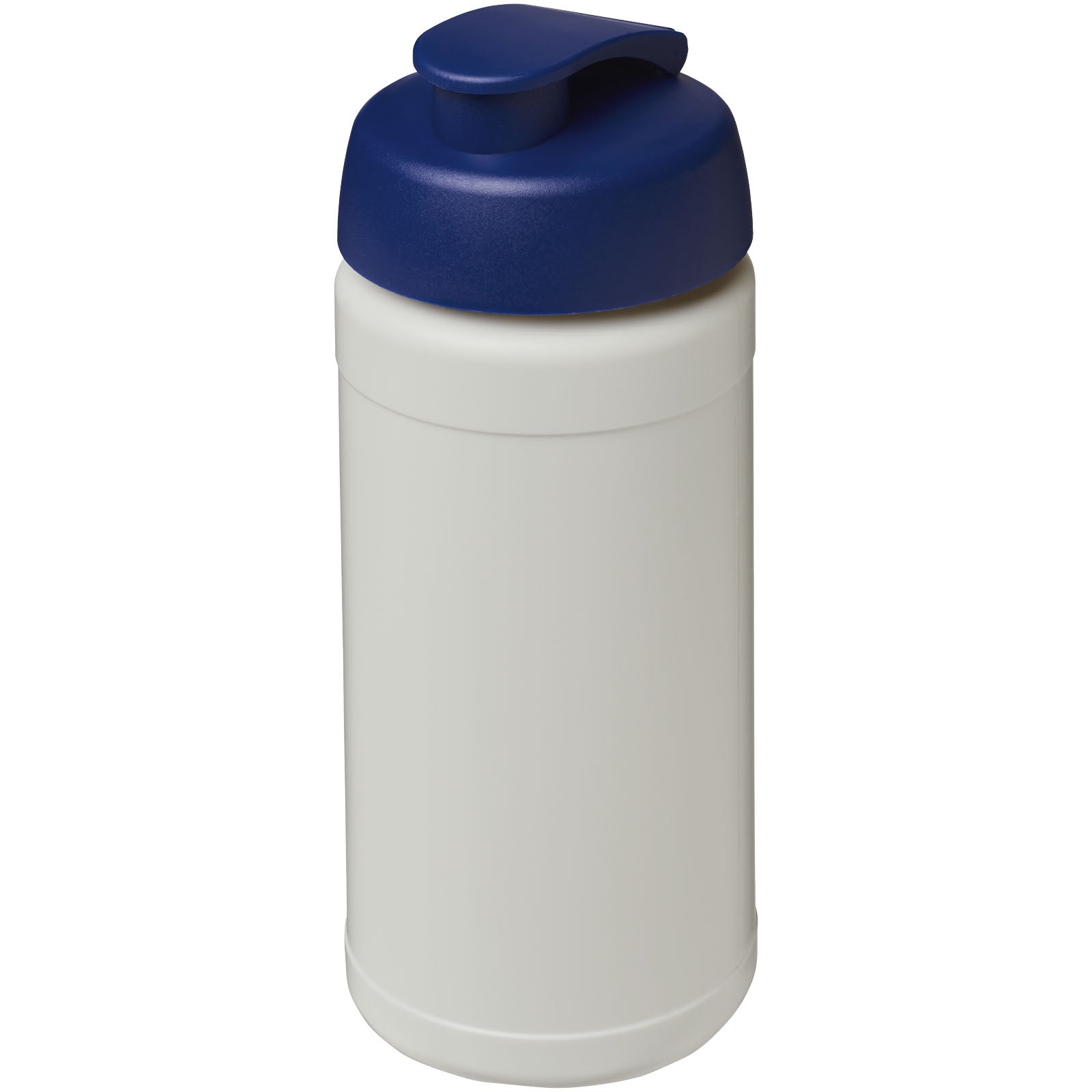 Baseline 500 ml recycelte Sportflasche mit Klappdeckel – Natural und Blau
