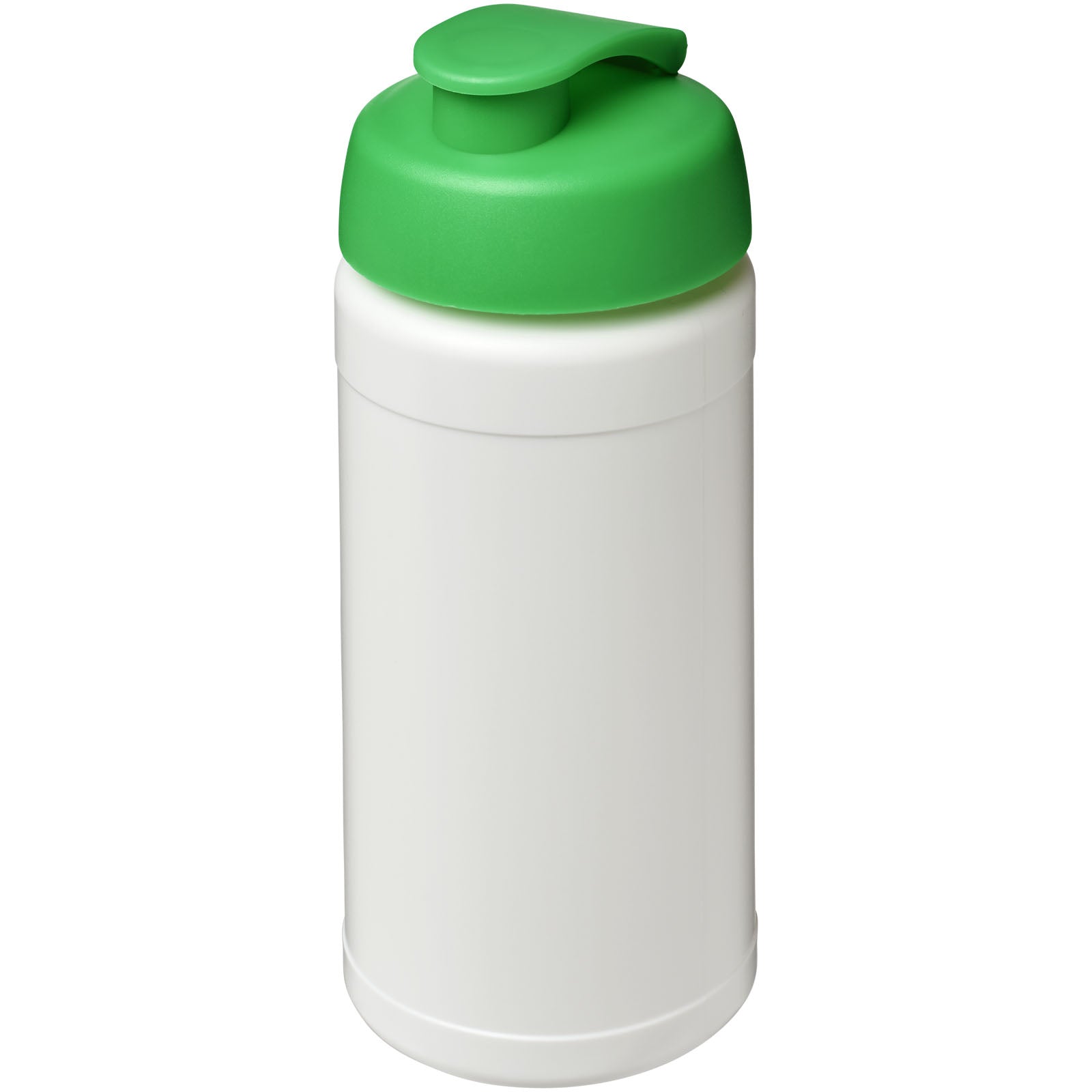 Baseline 500 ml recycelte Sportflasche mit Klappdeckel – Weiss und Grün