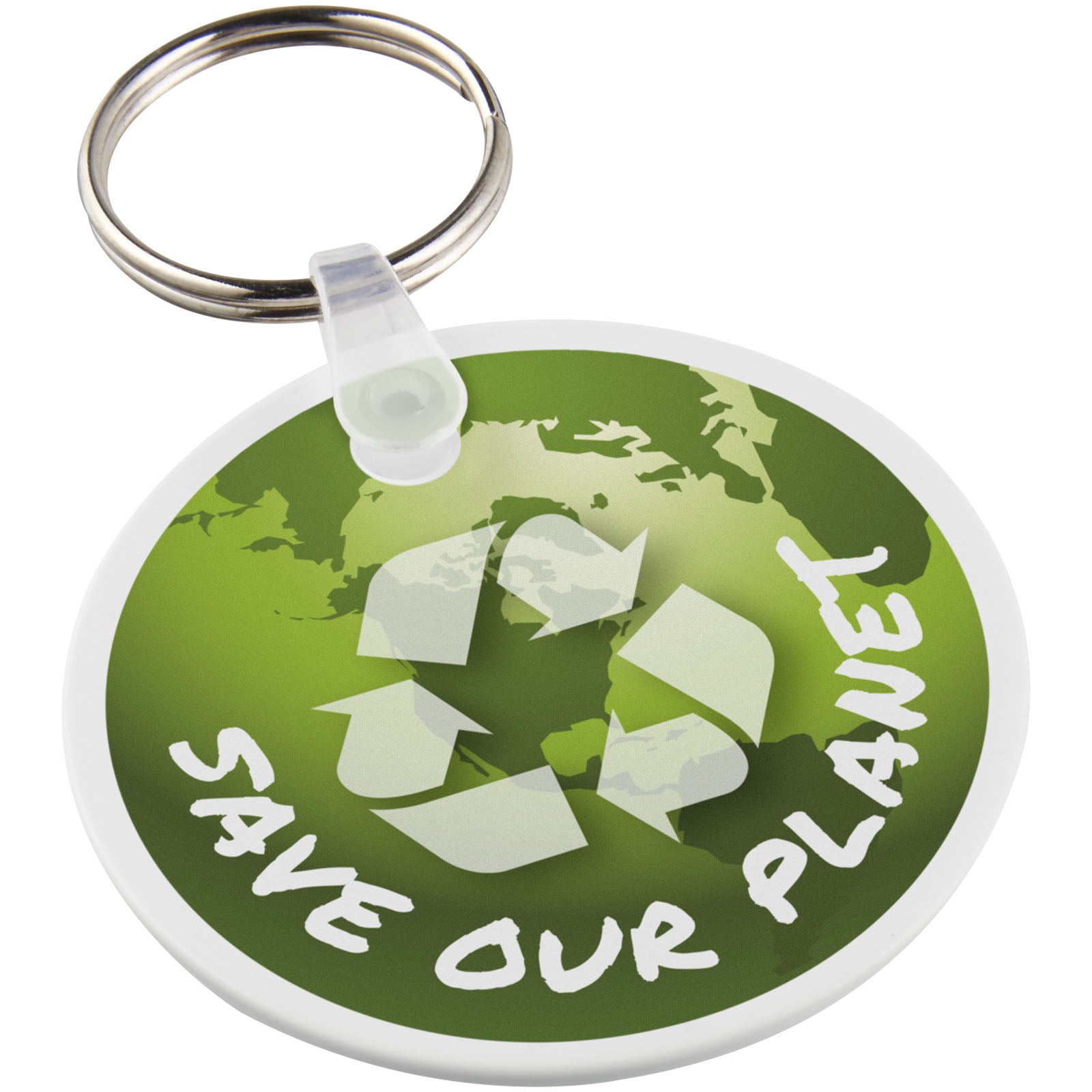 Tait kreisförmiger Schlüsselanhänger aus recyceltem Material – Weiss