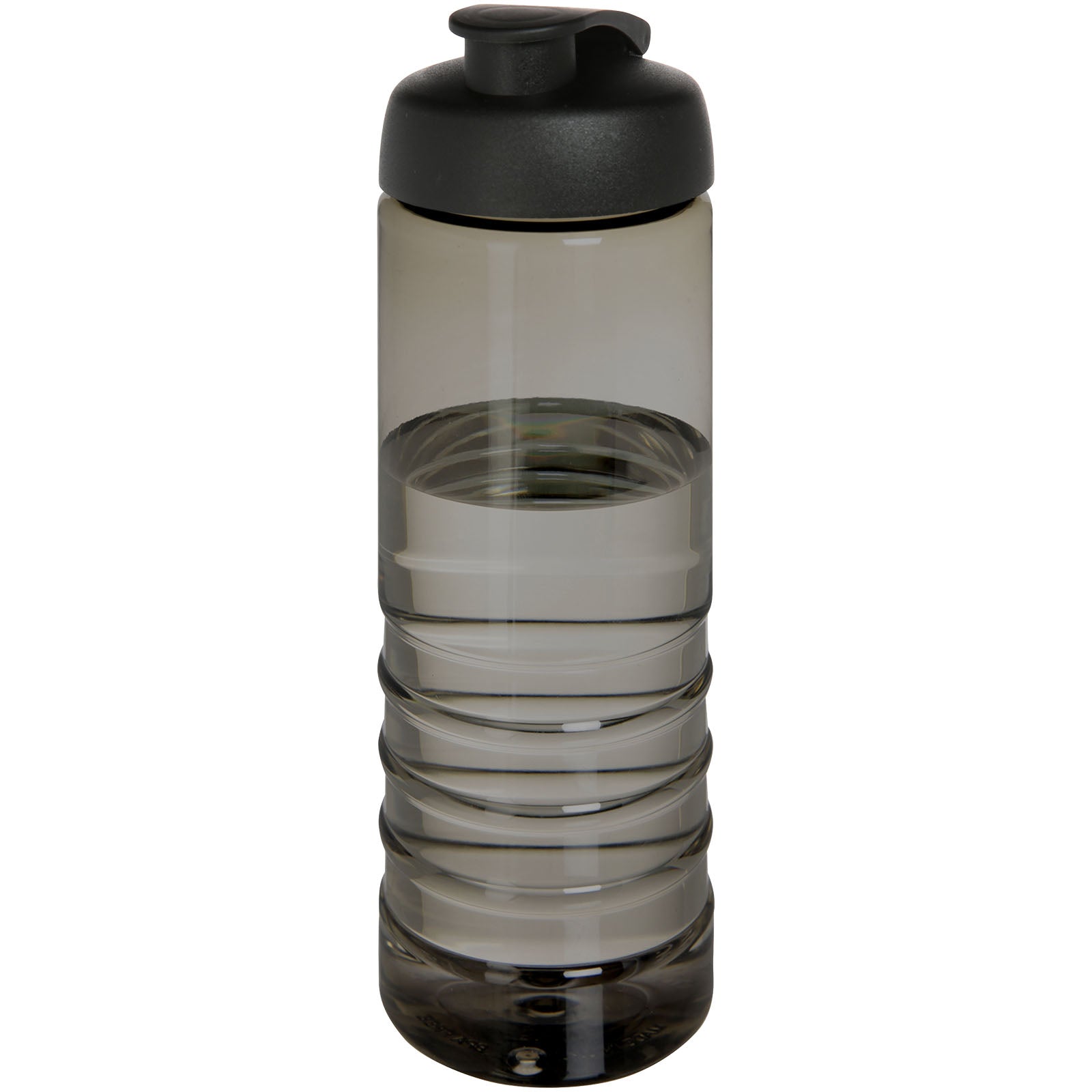 H2O Active® Eco Treble 750 ml Sportflasche mit Stülpdeckel – Kohle und Schwarz