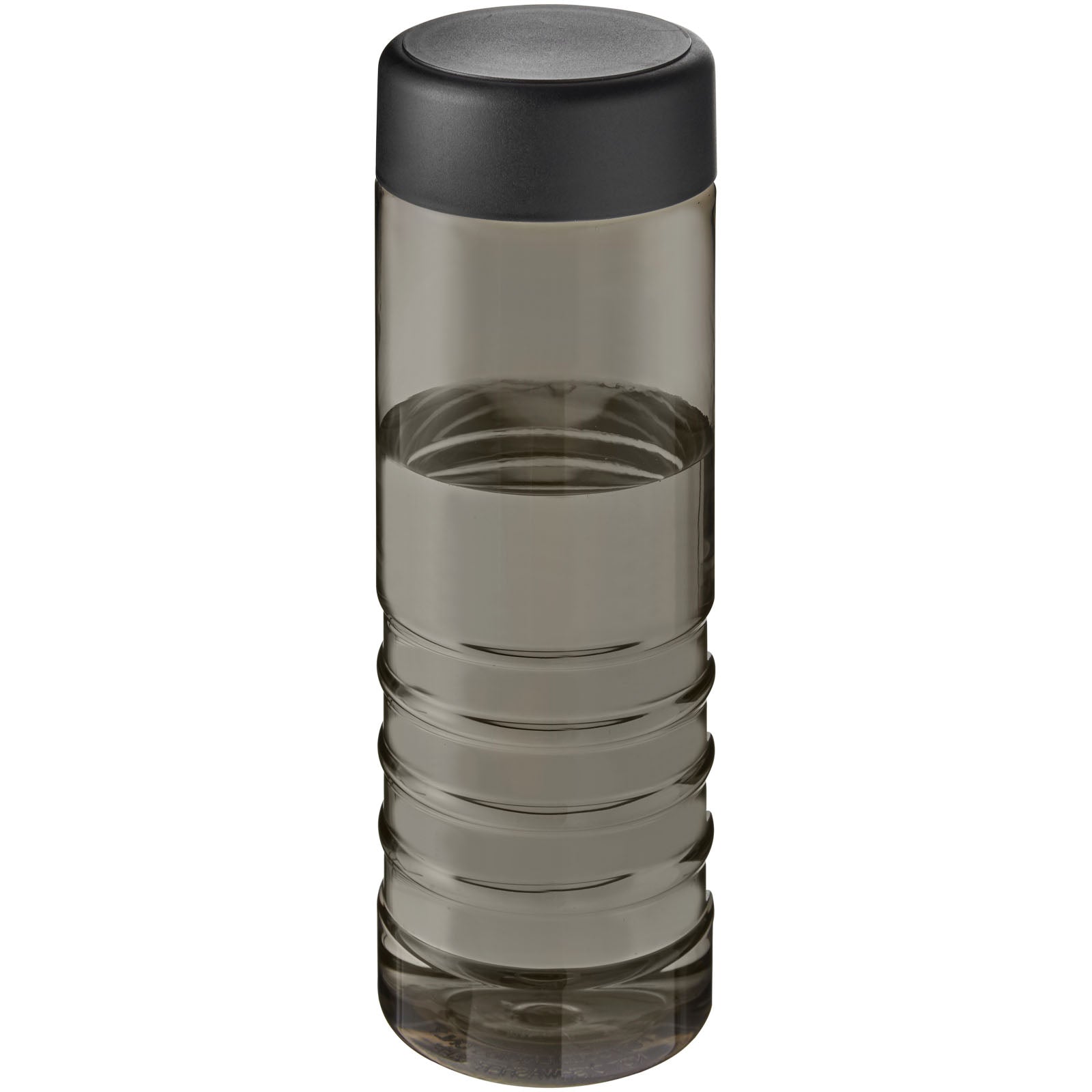 H2O Active® Eco Treble 750 ml Sportflasche mit Drehdeckel – Kohle und Schwarz