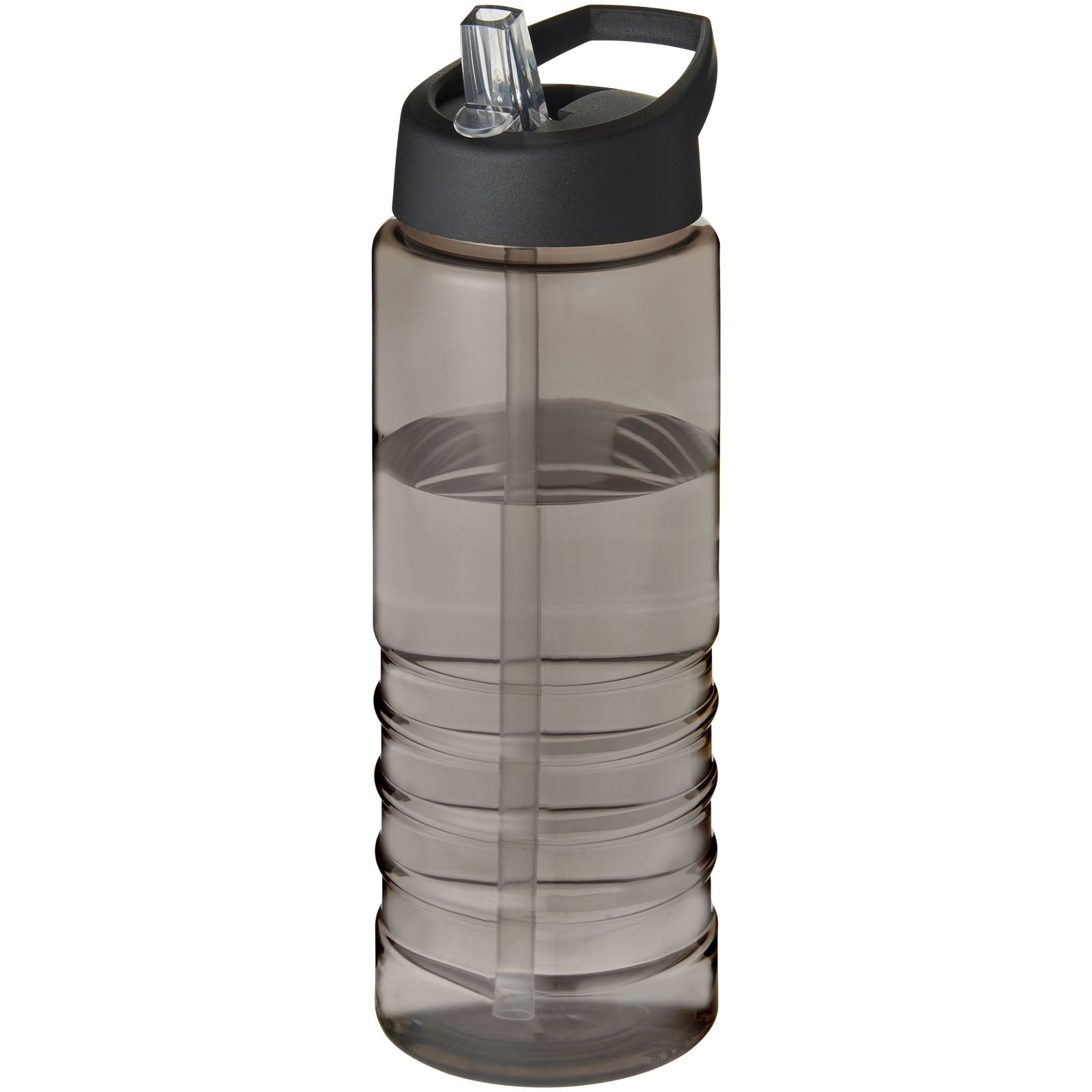 H2O Active® Eco Treble 750 ml Sportflasche mit Stülpdeckel – Kohle und Schwarz
