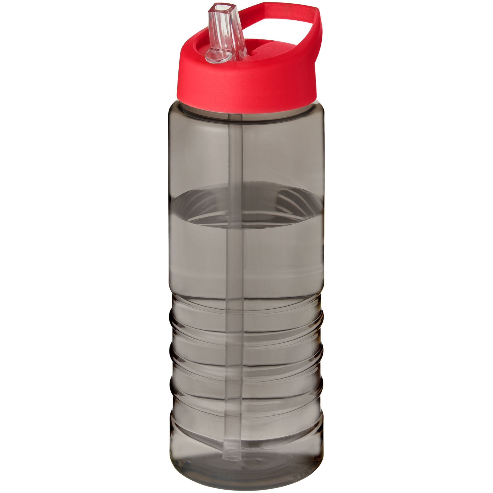H2O Active® Eco Treble 750 ml Sportflasche mit Stülpdeckel – Kohle und Rot