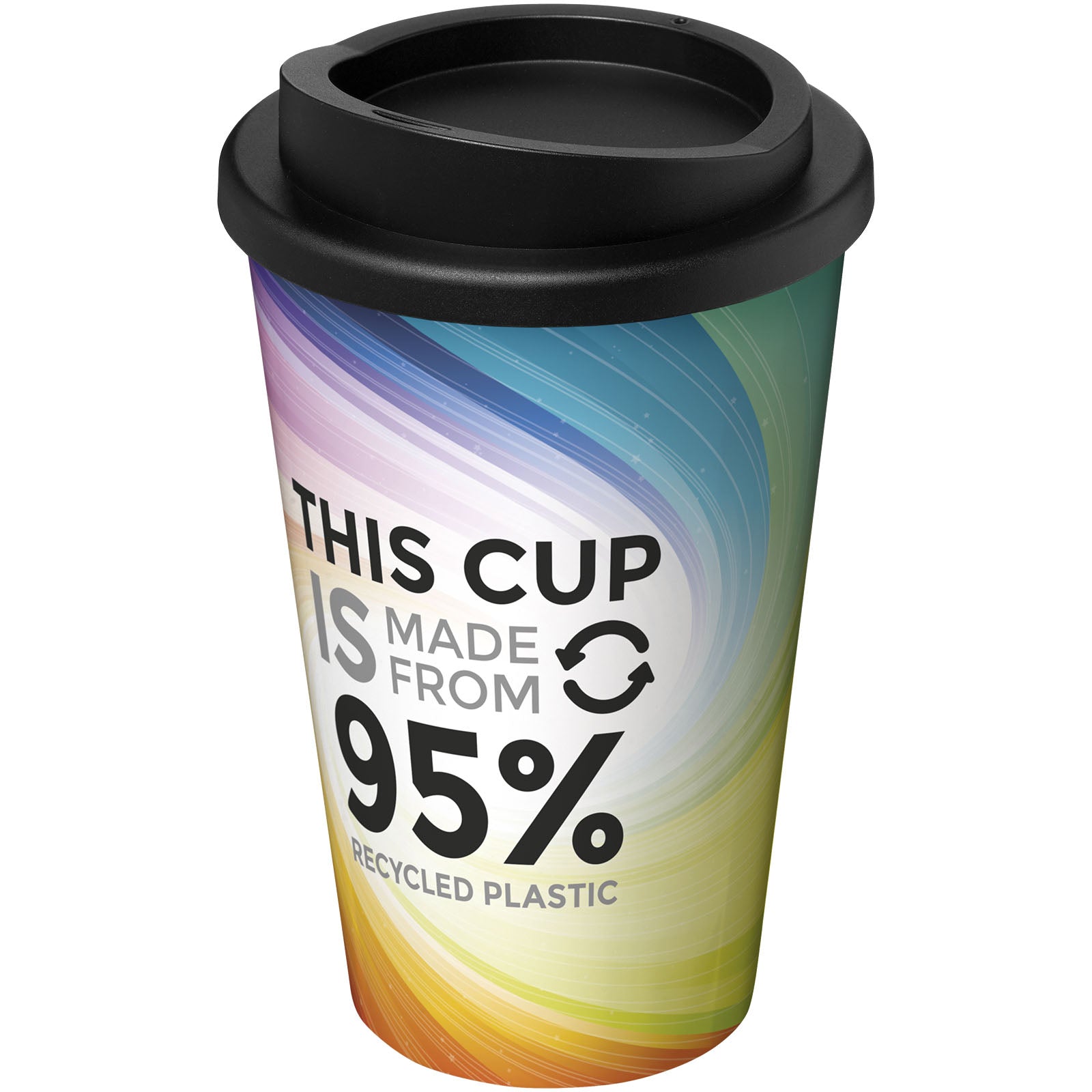 Brite-Americano® Recycled 350 ml Isolierbecher – Weiss und Schwarz