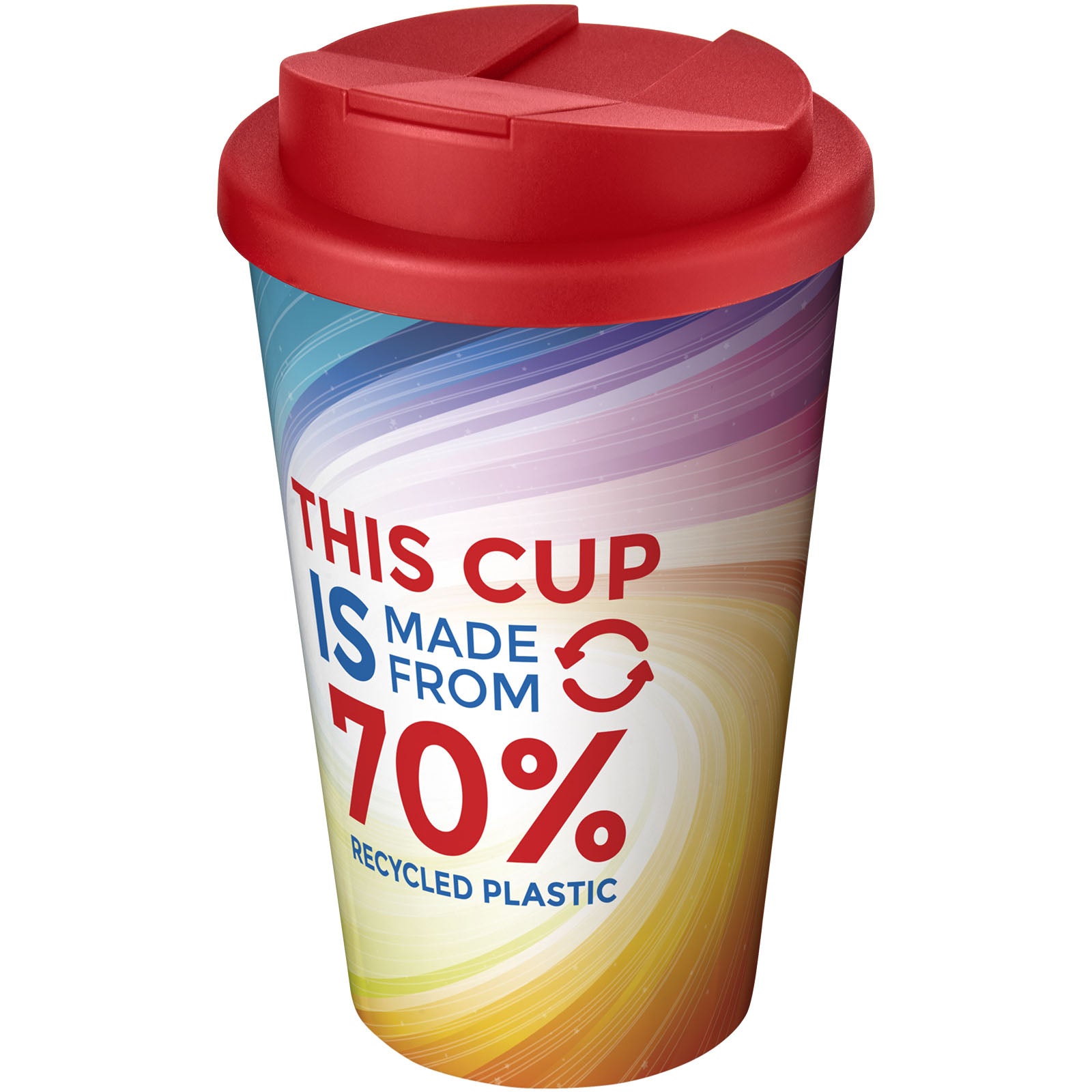 Brite-Americano® Eco 350 ml Isolierbecher mit auslaufsicherem Deckel – Rot
