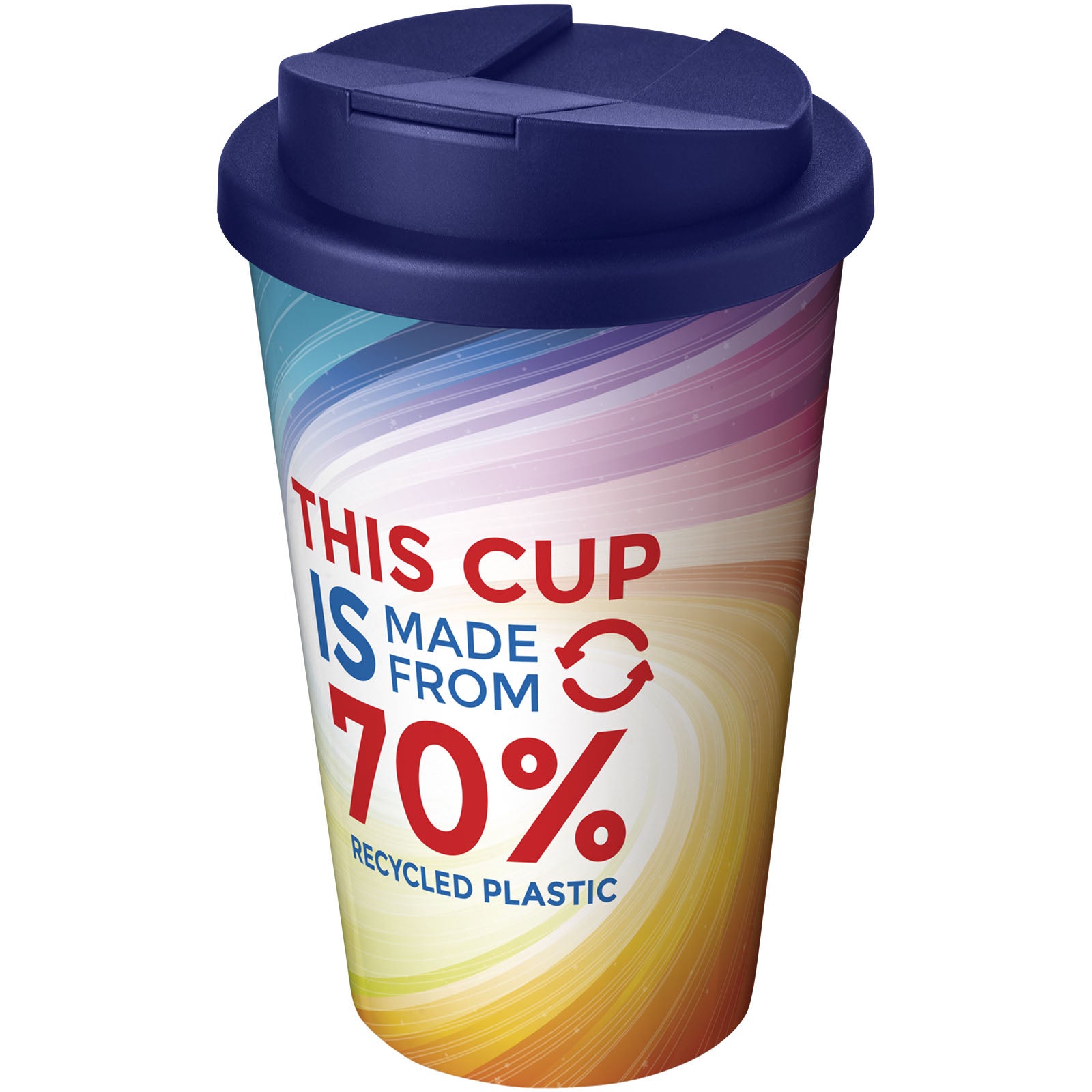 Brite-Americano® Eco 350 ml Isolierbecher mit auslaufsicherem Deckel – Blau