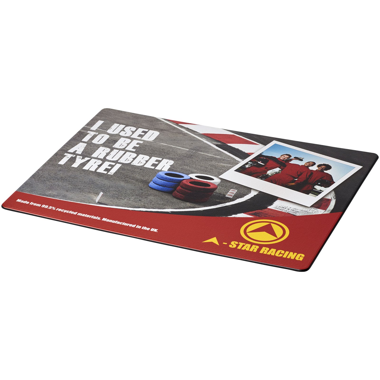 Brite-Mat® Mauspad mit Reifenmaterial – Schwarz