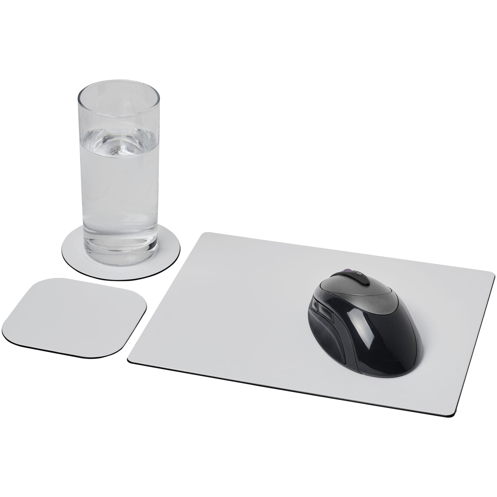 Brite-Mat® Mauspad- und Untersetzer-Set 1 – Schwarz