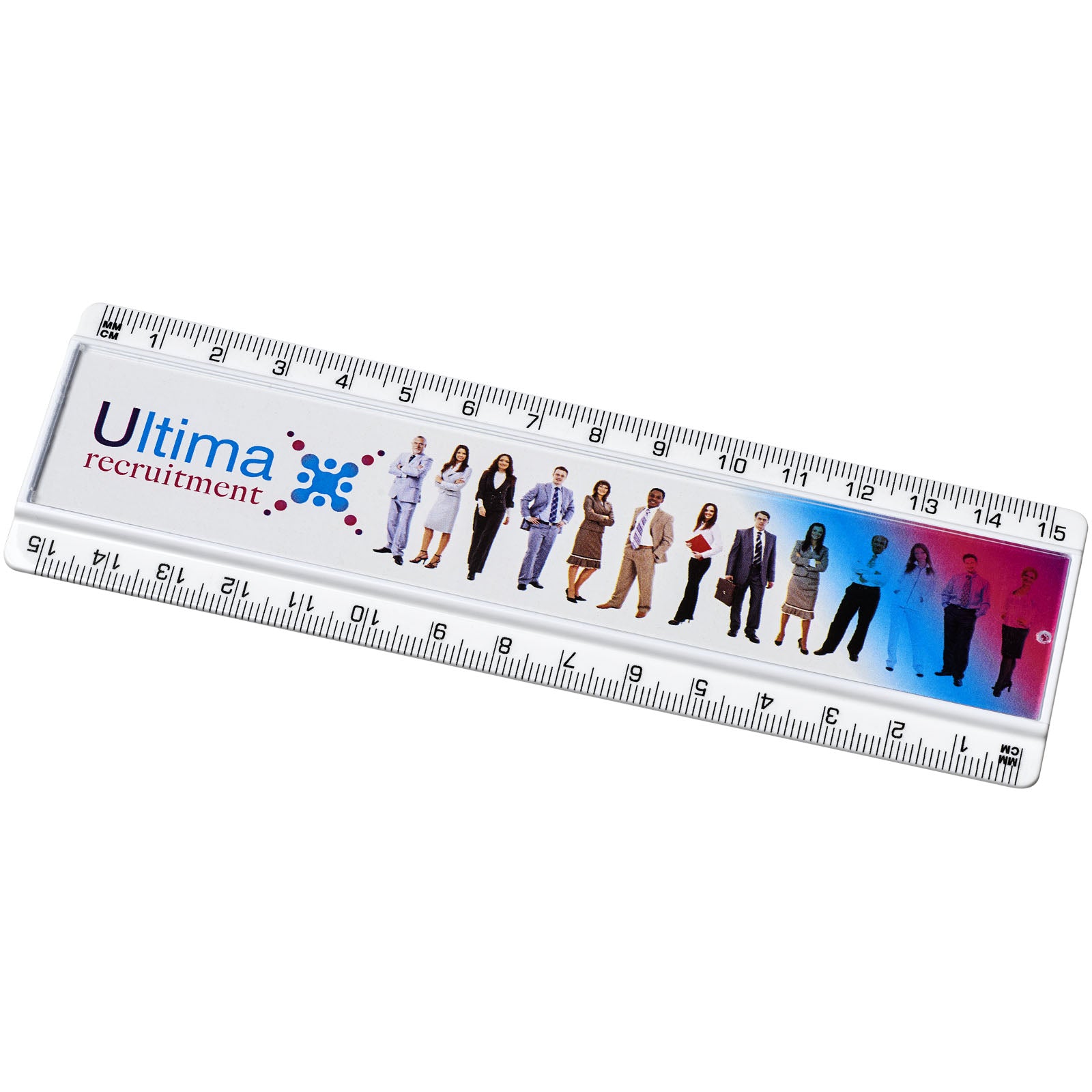 Ellison 15 cm Kunststofflineal mit Papiereinlage – Weiss