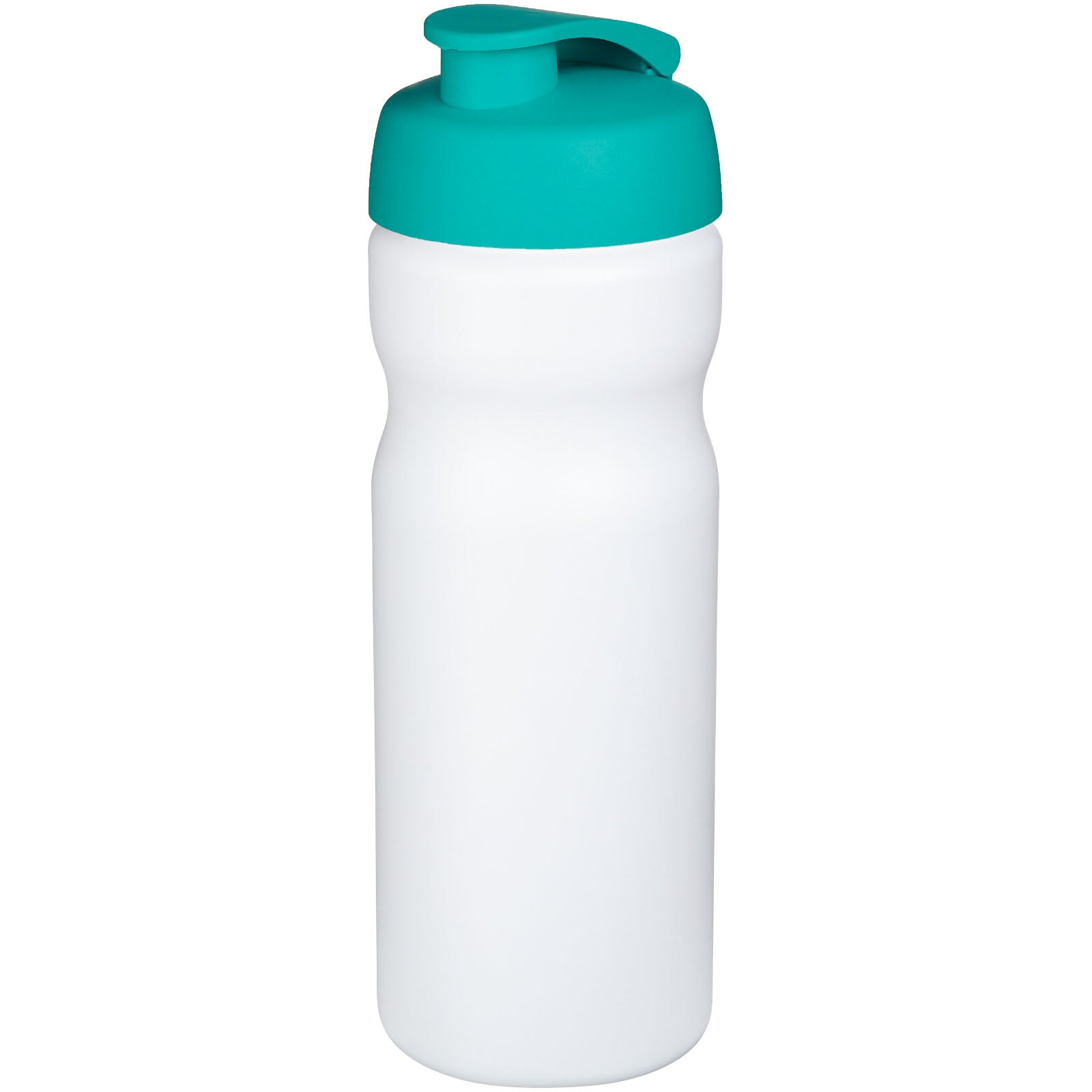 Baseline® Plus 650 ml Sportflasche mit Klappdeckel – Weiss und Aquablau