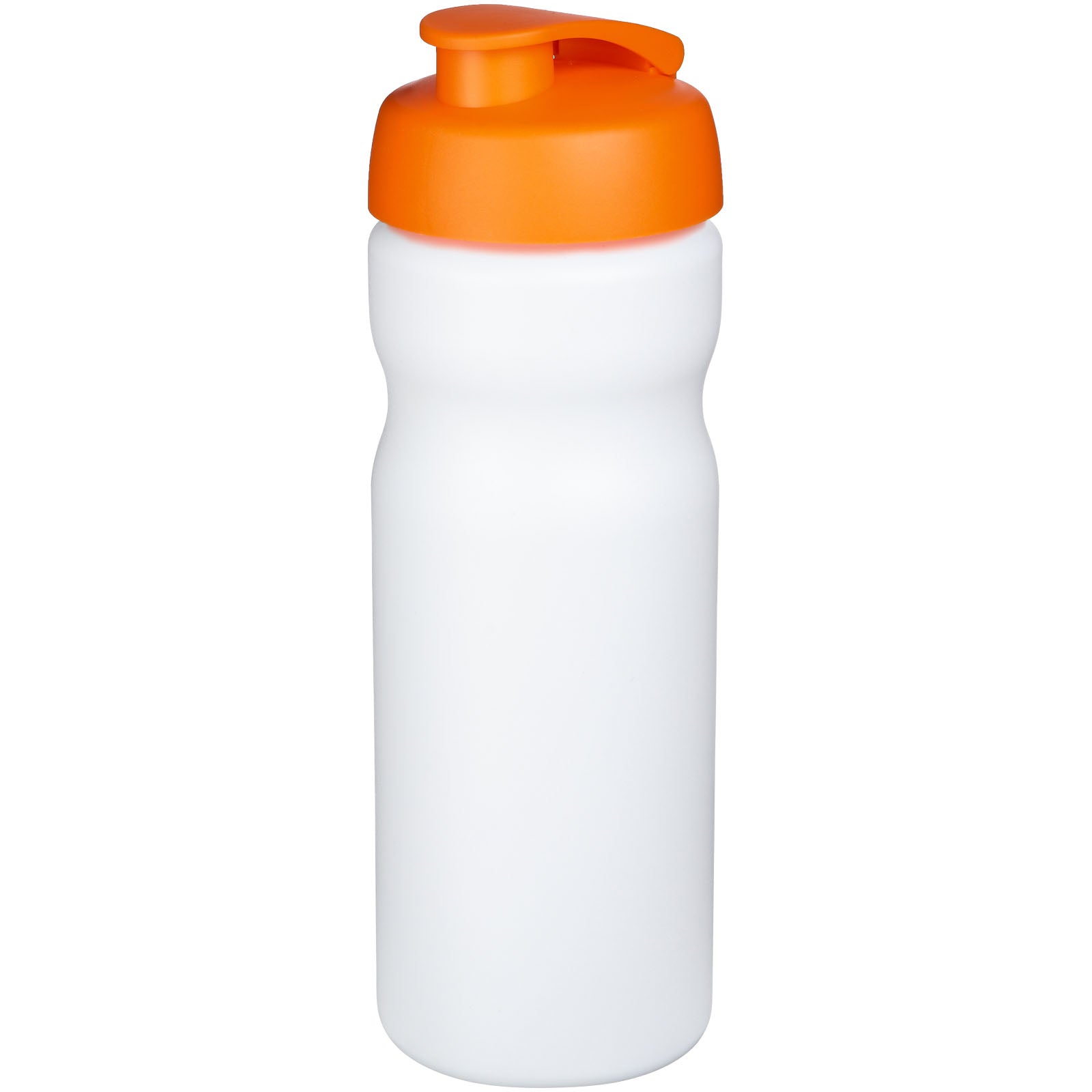 Baseline® Plus 650 ml Sportflasche mit Klappdeckel – Weiss und Orange