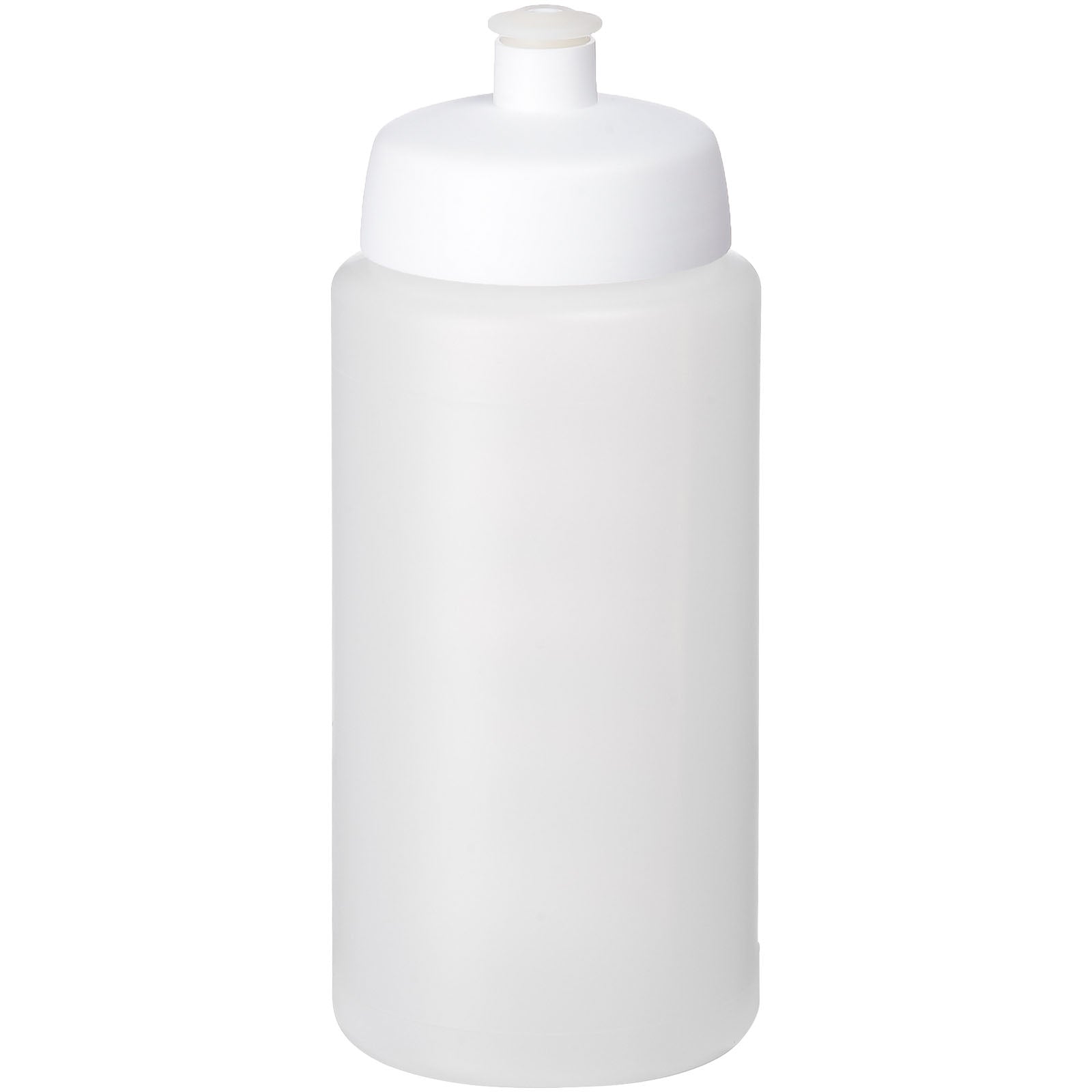 Baseline® Plus grip 500 ml Sportflasche mit Sportdeckel – Transparent und Weiss